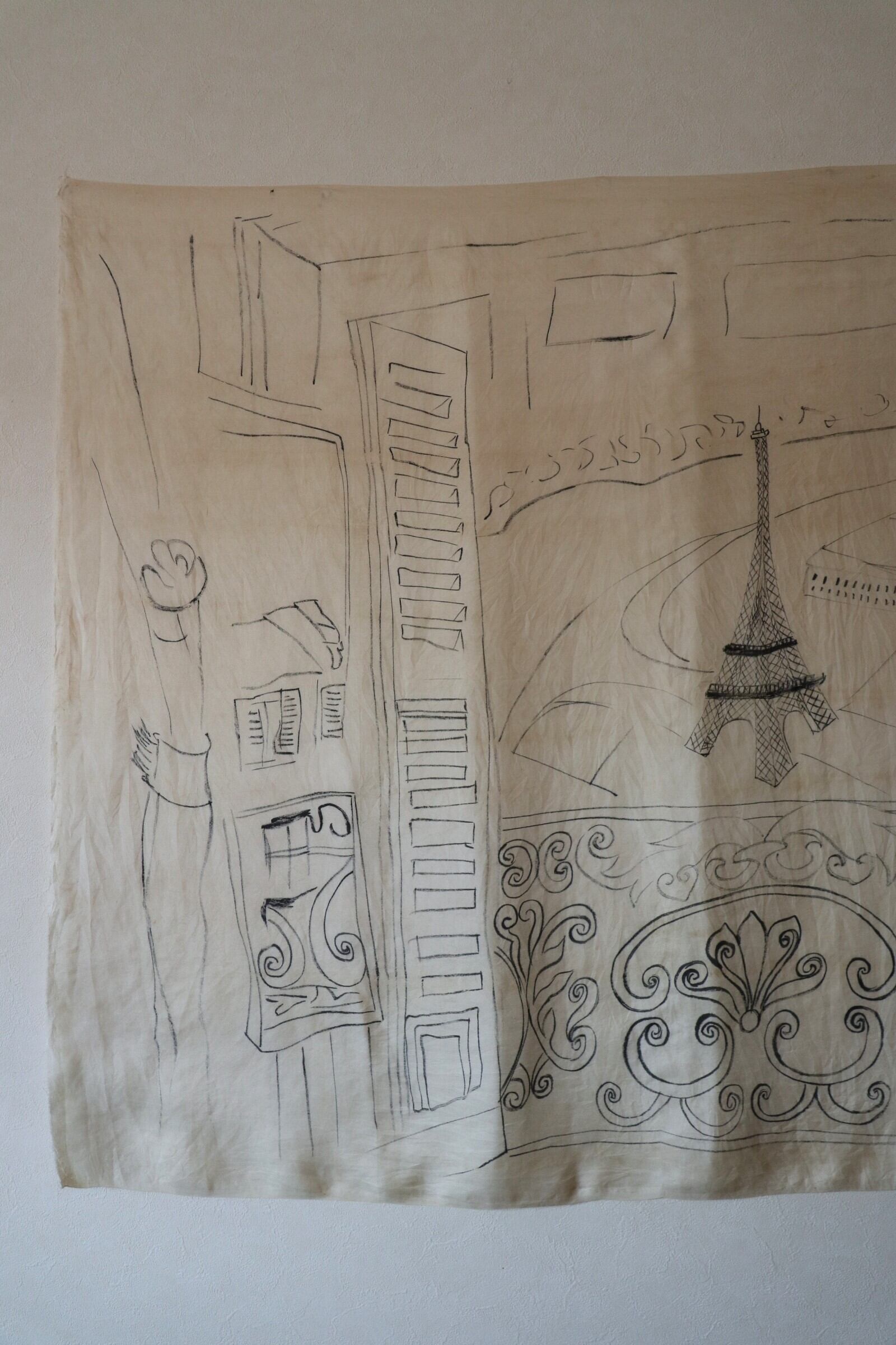 France エッフェル塔がそびえるパリの景色のスカーフ