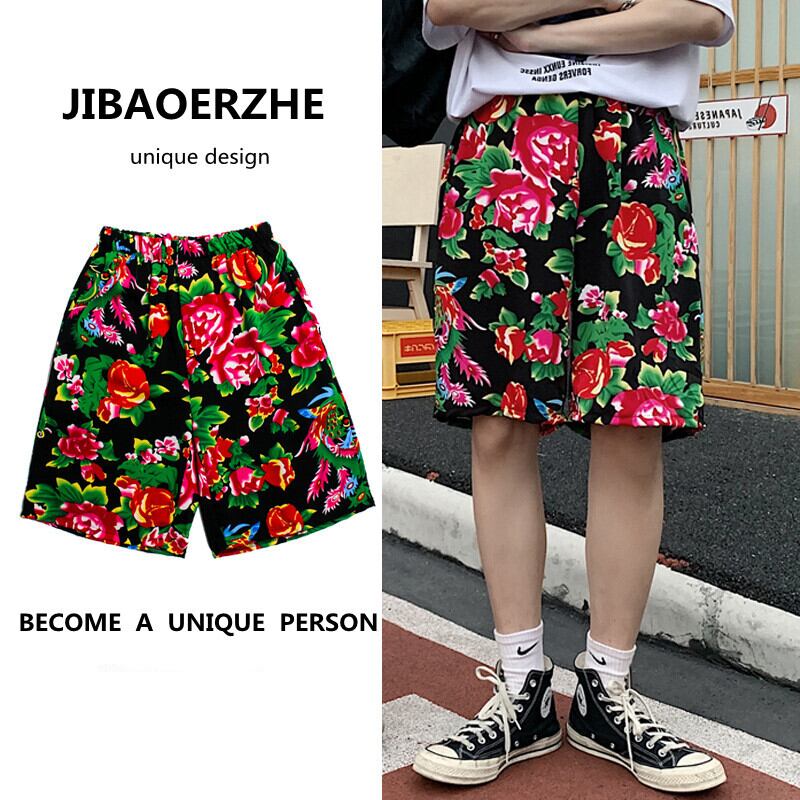 サマールーズショーツ Flowerデザイン パンツ カジュアル ストリート 夏物 ブルマー フラワーデザイン ケッペル28408157636
