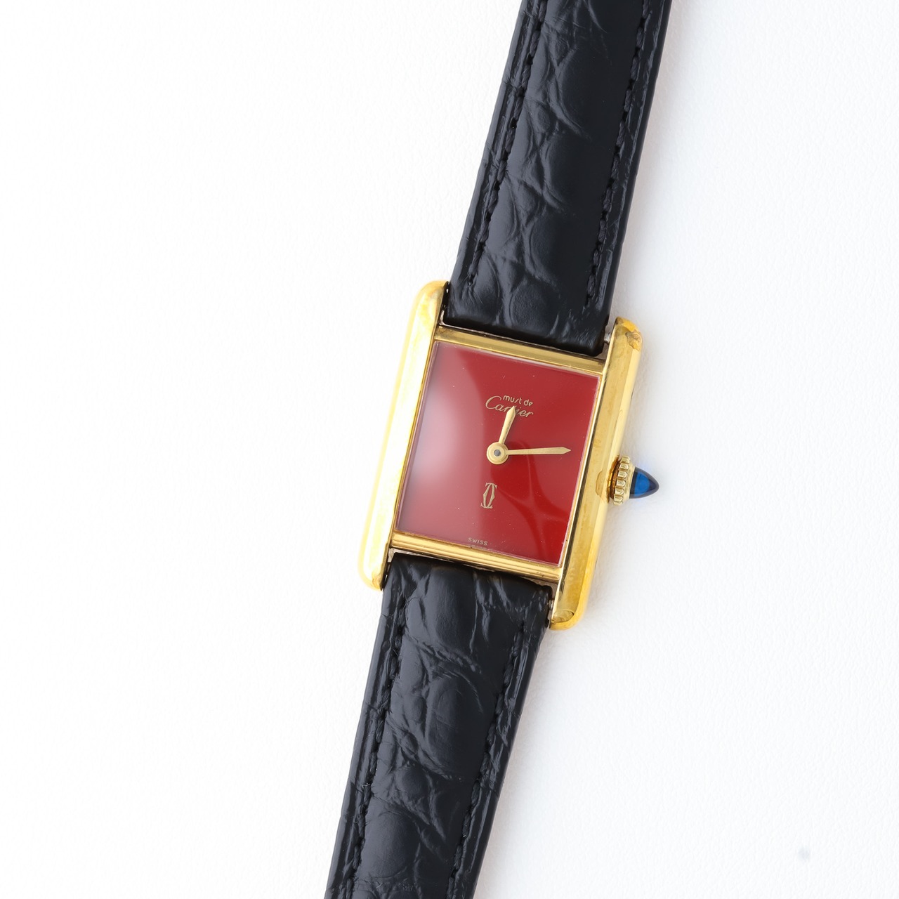 カルティエ マストタンク SM ワインレッド文字盤
