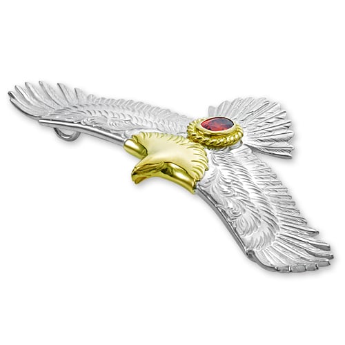 鷲見太郎 Pendant ペンダント】唐草彫アラベスクイーグルペンダント