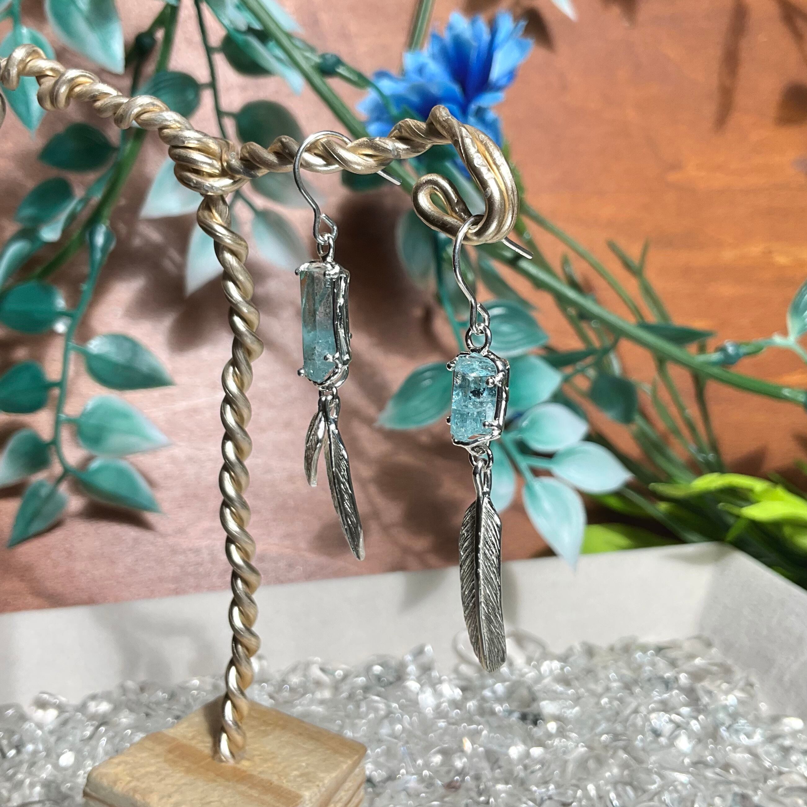 Parts of four アクアマリン　プレートピアス Parts of four アクアマリンプレートピアス