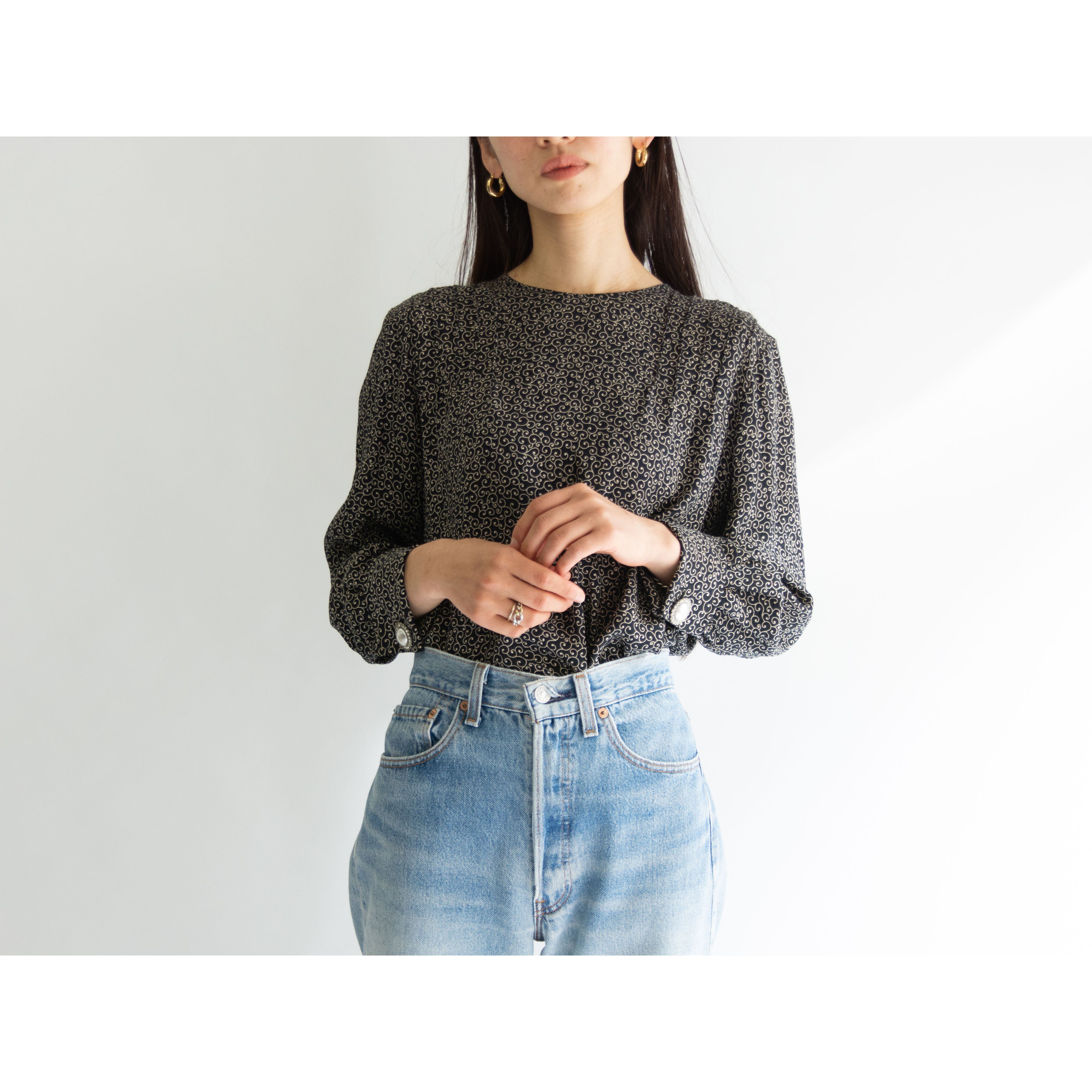 【valentino】Made in Italy 100% Silk Pullover Blouse(ヴァレンティノ イタリア製 シルクブラウス プルオーバー)