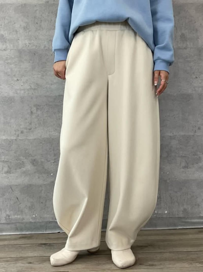 【10月末頃入荷次第お届けのご予約】606. Anna Kerry / アンナケリー brushed back morocco pants ブラッシュドバックモロッコパンツ(ブラック) (59264603)