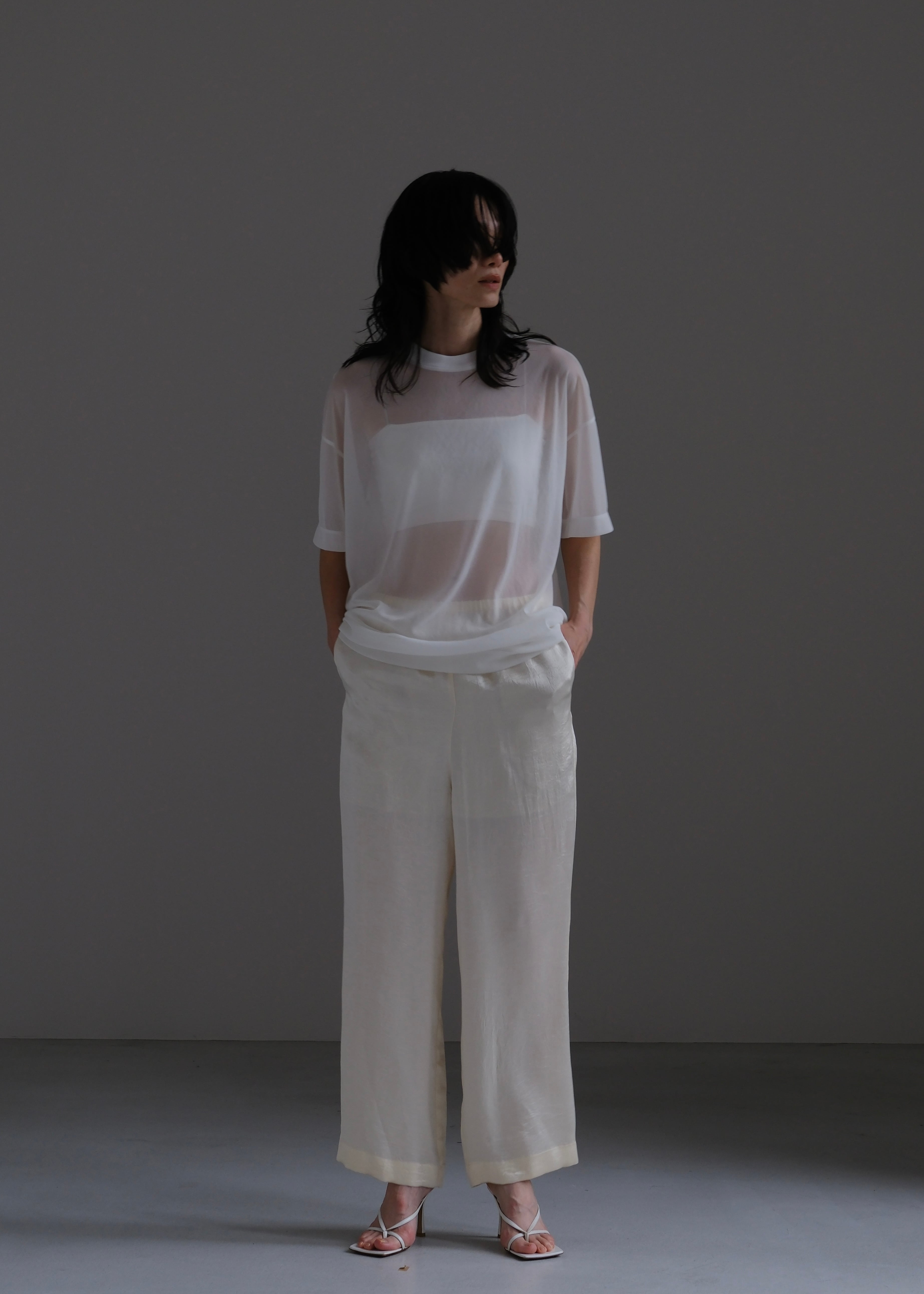 wrinkle satin pants - made in Japan - | aéré