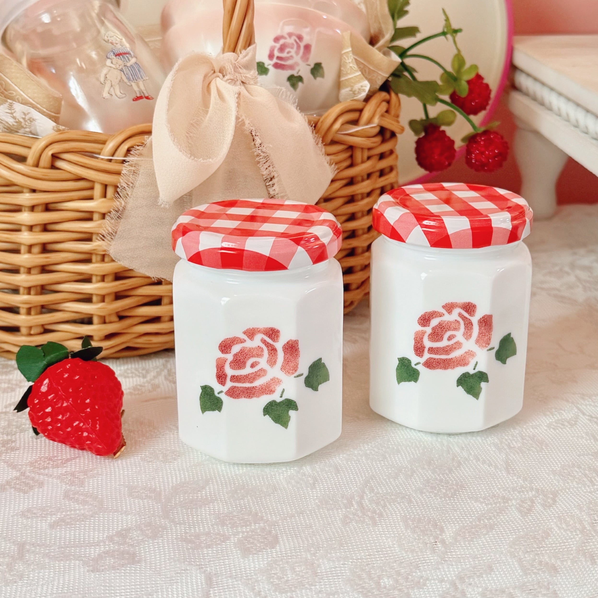 マニー 陶器ディスペンサー Sサイズ ローズ柄 | pear cat 村の小さな