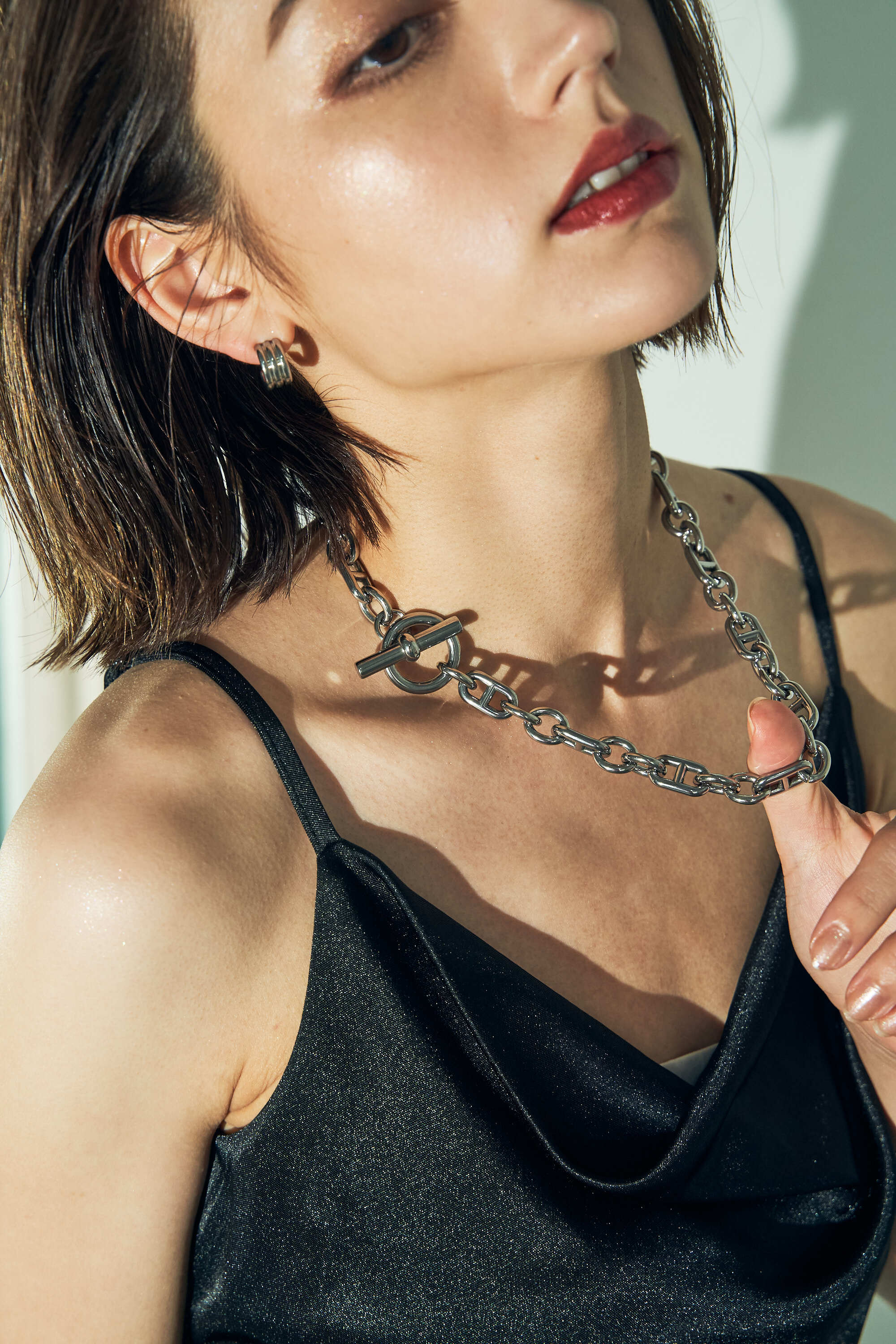 316L（サージカルステンレス）Infinity Dunkle necklace【SILVER】#n53