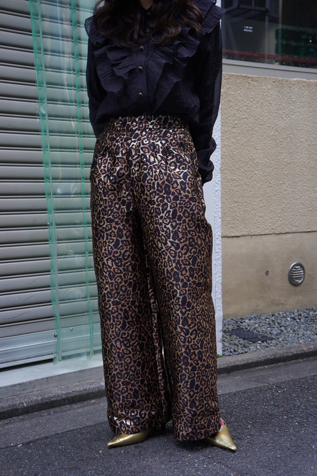 CHERIE LEOPARD JACQUARD TROUSERS