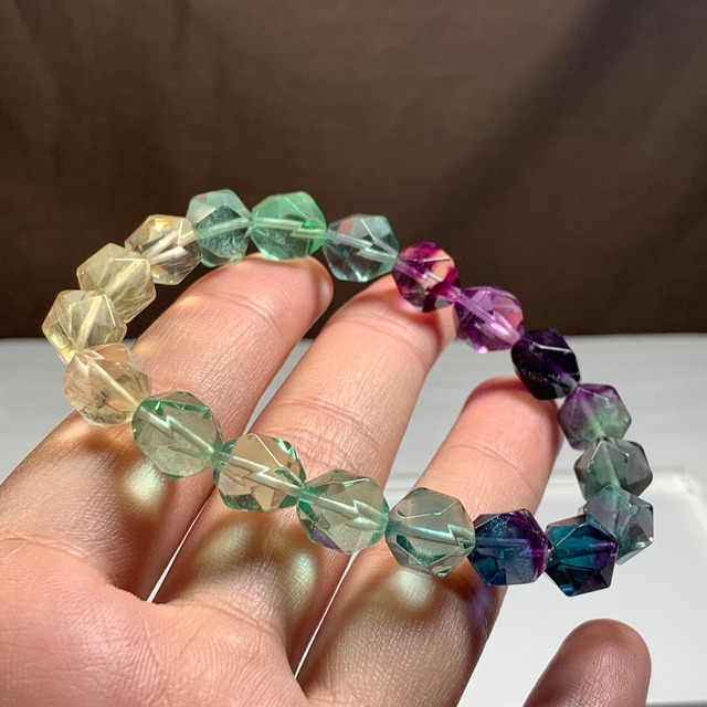 4.透明度高☆カット・グラデーション風 フローライト ブレスレット