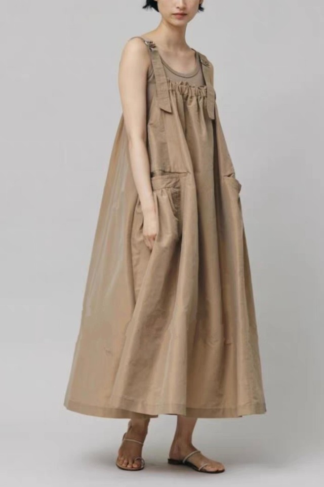 big pocket suspender dress