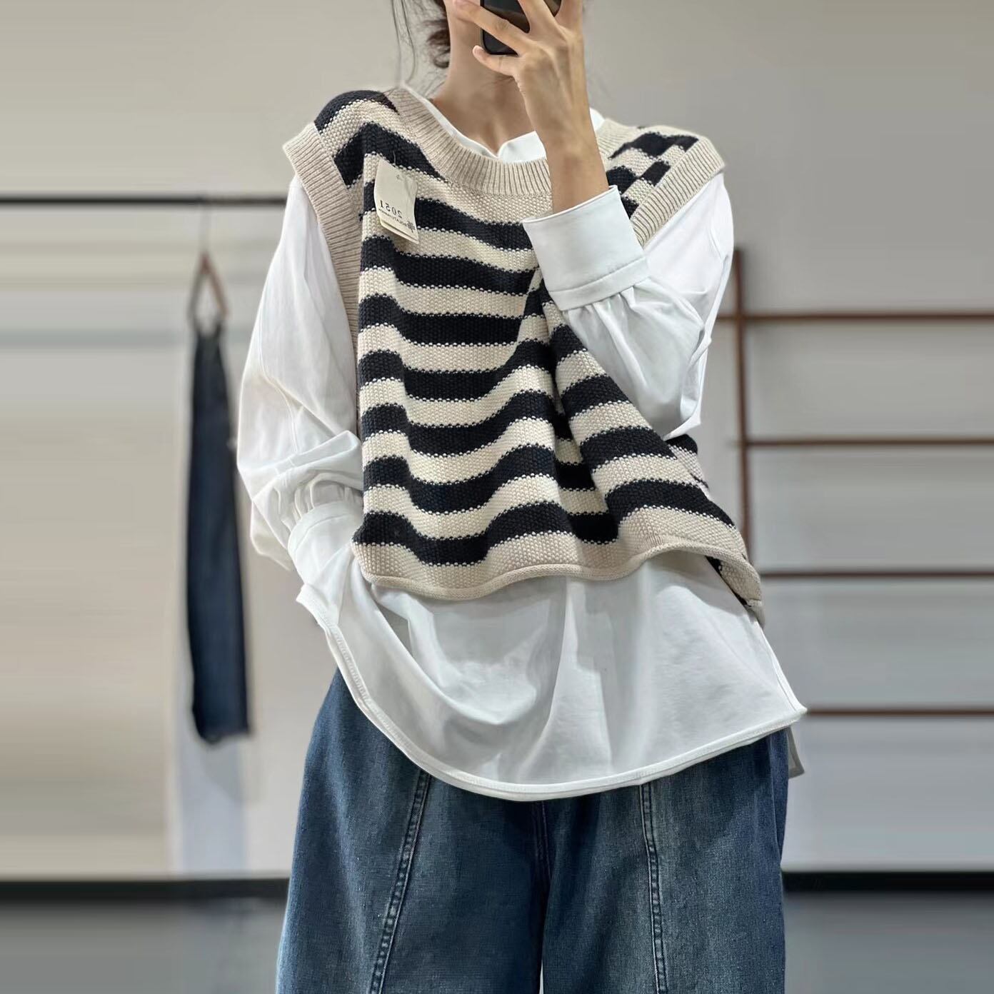 初回送料無料 ニットクルーネックベスト レーディスファション洋服 カジュアルトップス