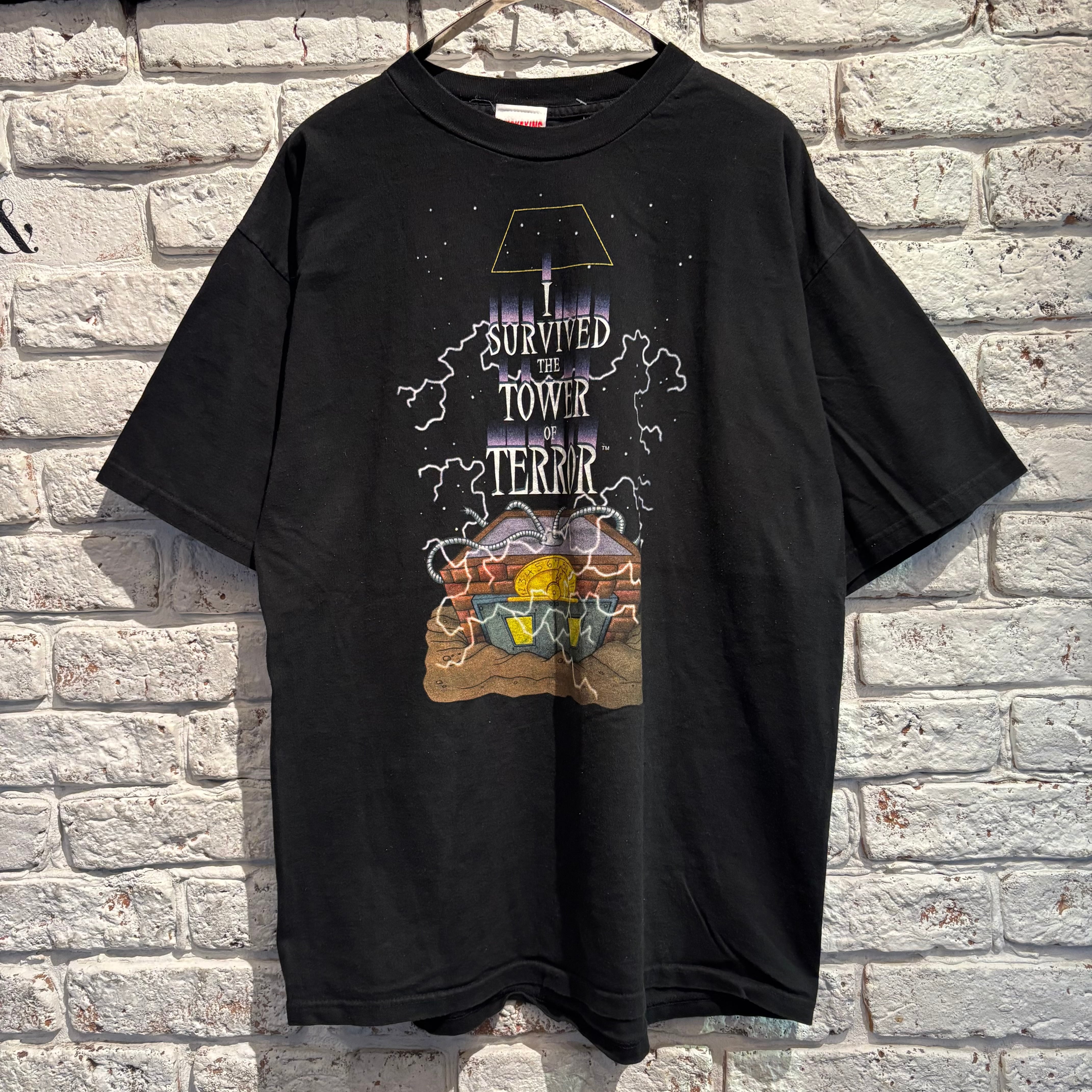 XL！90s USA製 ディズニー TOWER OF TERROR Tシャツ 黒 Disney(ディズニー) / 90s/TOWER OF TERROR/タワーオブテラー/Tシャツ