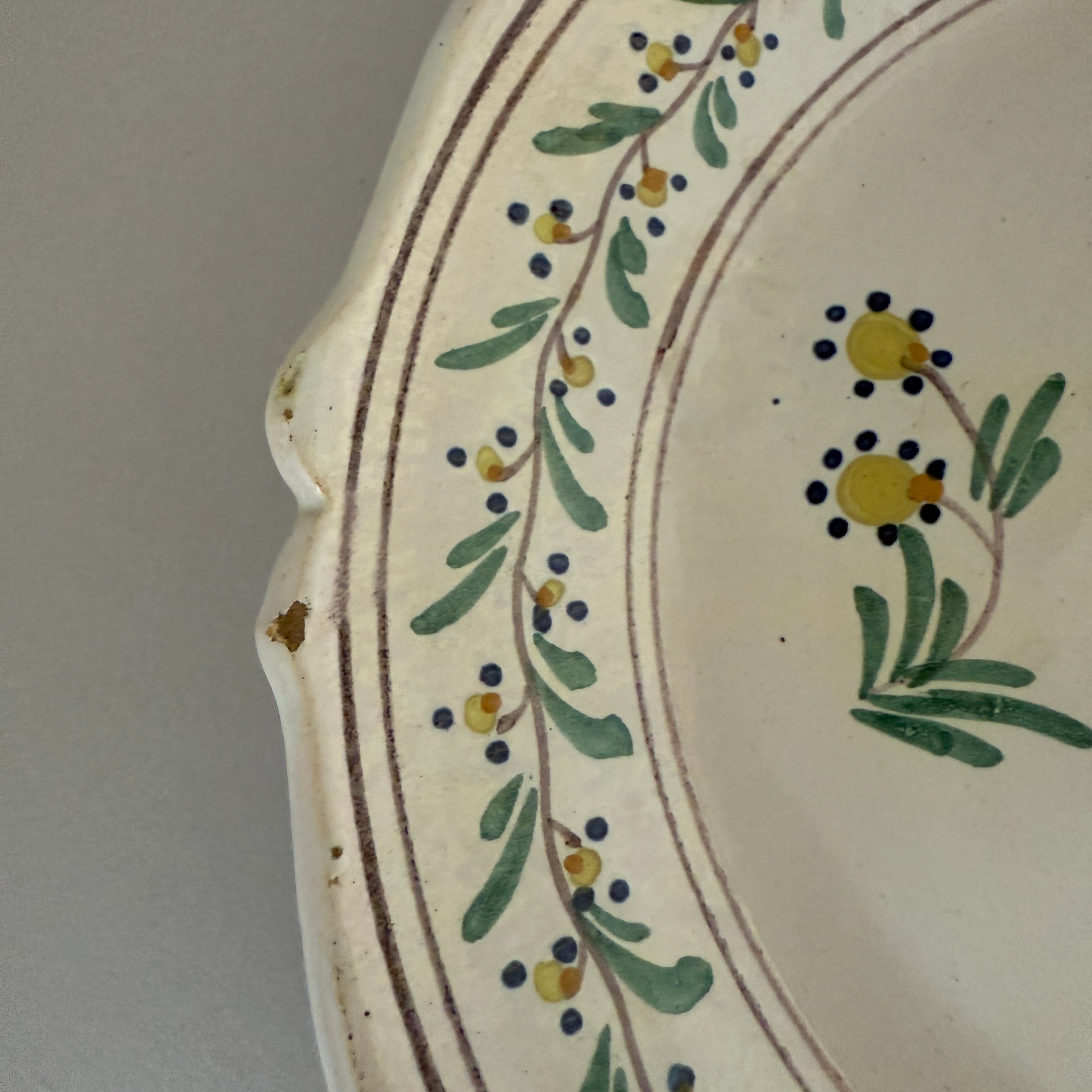 French Faience Plate 18cent./18世紀フランスファイアンスプレート