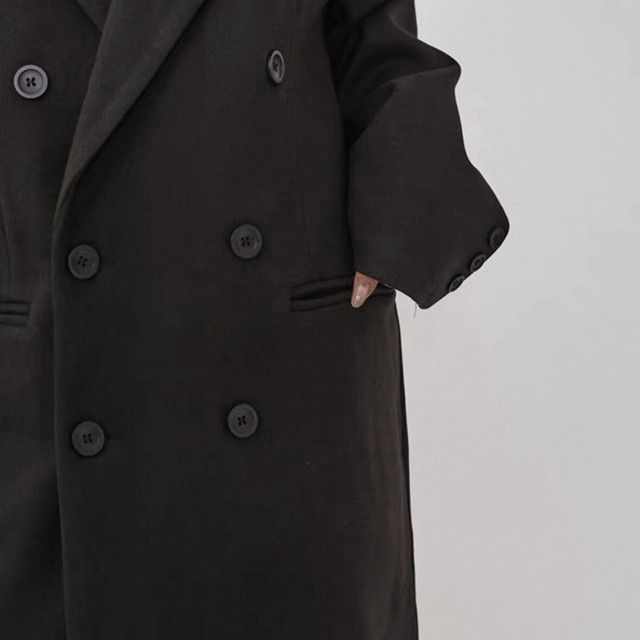 Oversized double breasted long coat C1442