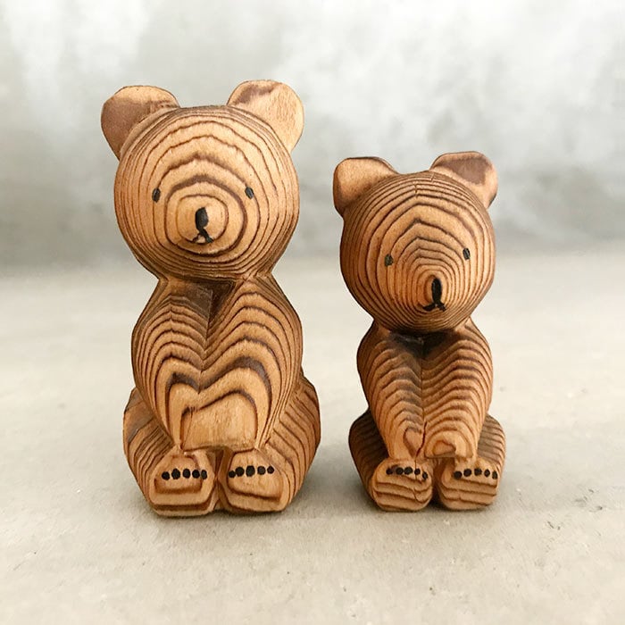 くまの親子 熊ボッコ 北海道民芸品 木彫り | 東京キッチュ ofuru
