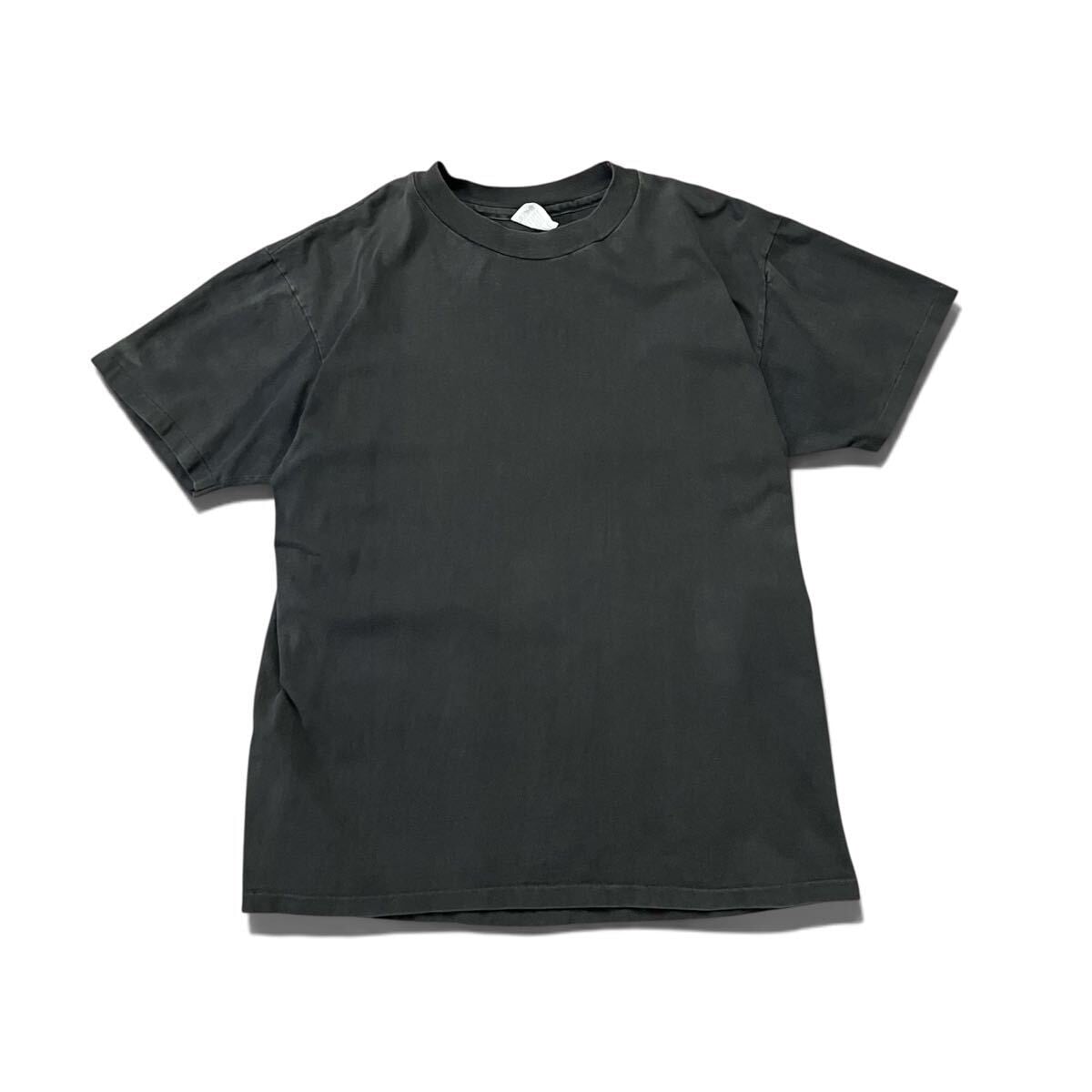 L】80s USA製 Hanes BEEFY-T 無地 ブラック Tシャツ シングルステッチ