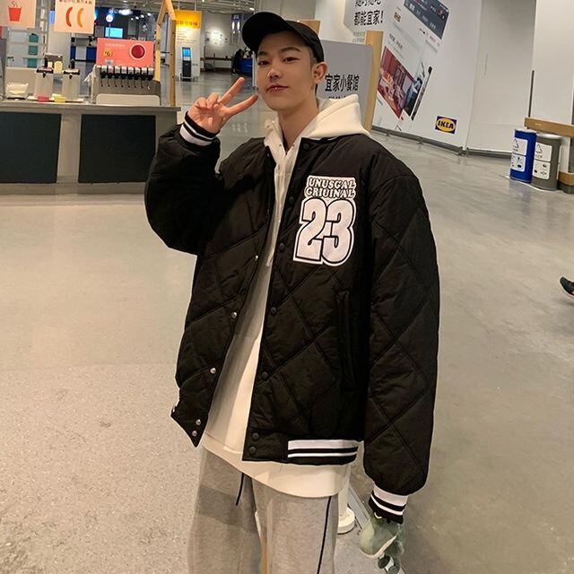 スタジャン　ウール　レザー　ワンポイント　キルティング　ジャストサイズ　短丈 スタジャン ウール レザー ワンポイント キルティング ジャストサイズ