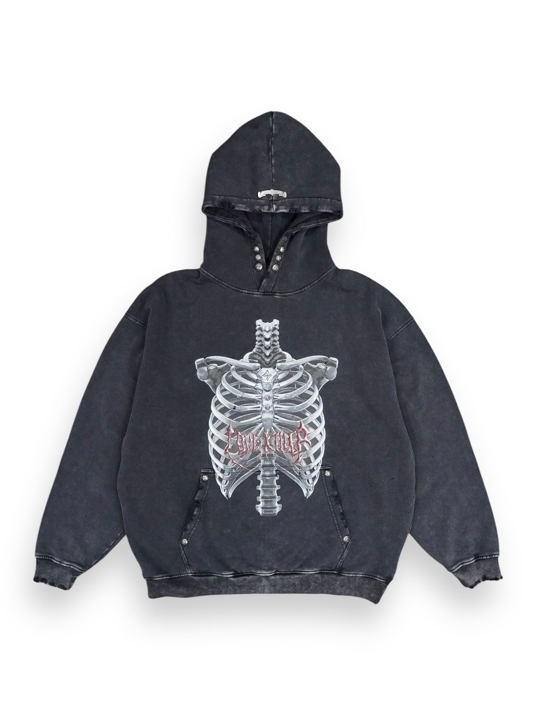 【LOVE KILLER】【別注/CUSTOM】metallic roentgen graphic logo hoodie