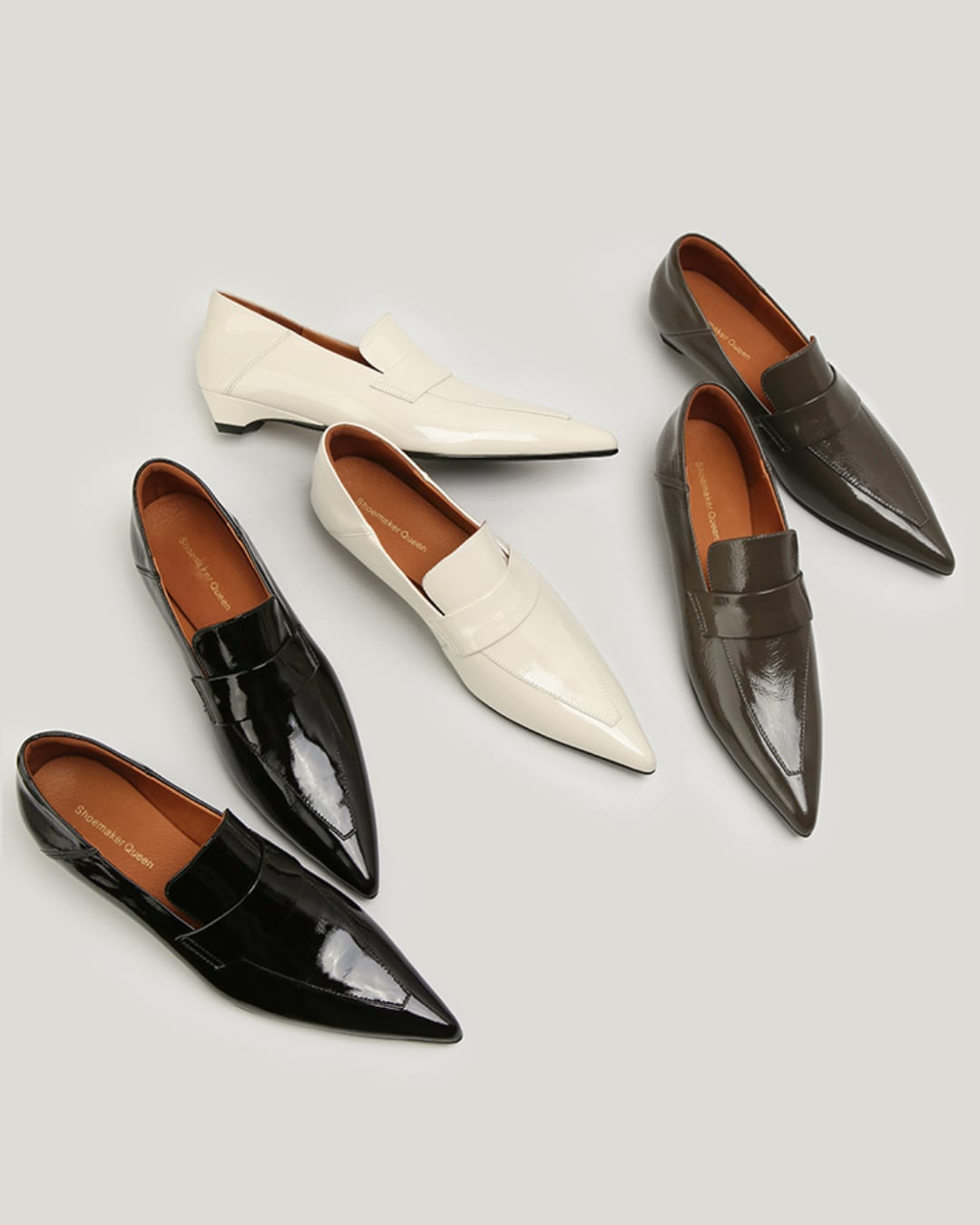 プレミアムレザーポインテッドローファー G25103