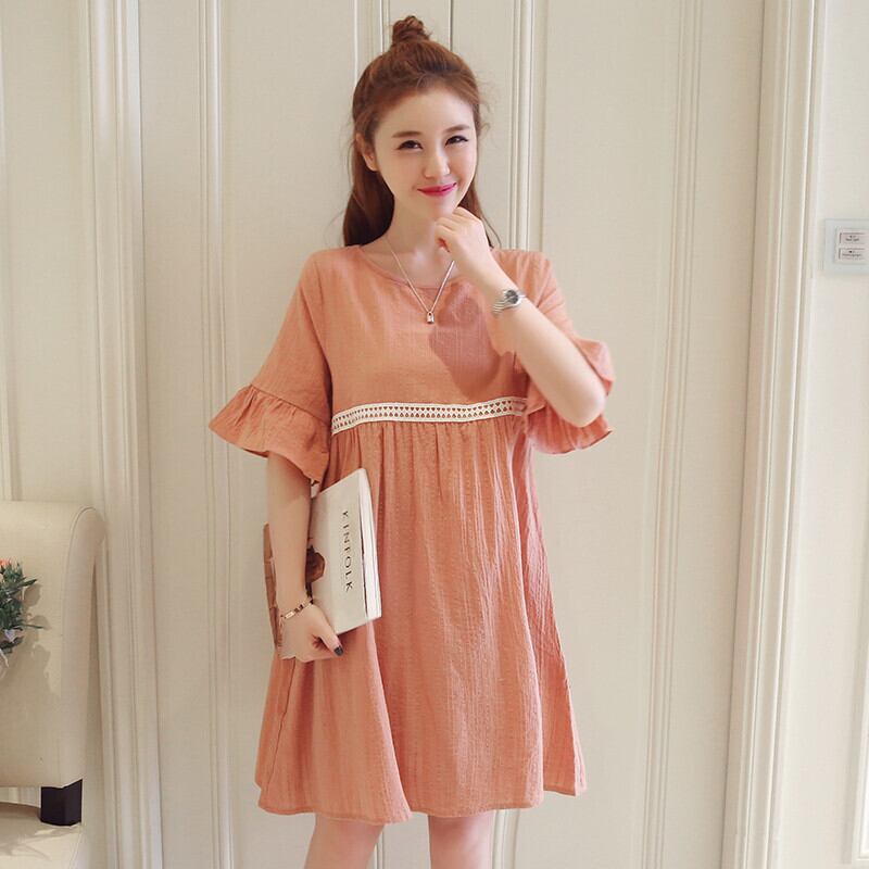 【新作】【送料無料】 8283＃コットンマタニティナーシングドレスサマーラージサイズルーズ母乳育児服妊婦妊娠 大きめサイズ 夏物 AL expec350983513152