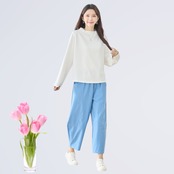 TRUBE タック入りバルーンシルエットパンツ【L~LL】サックスブルー