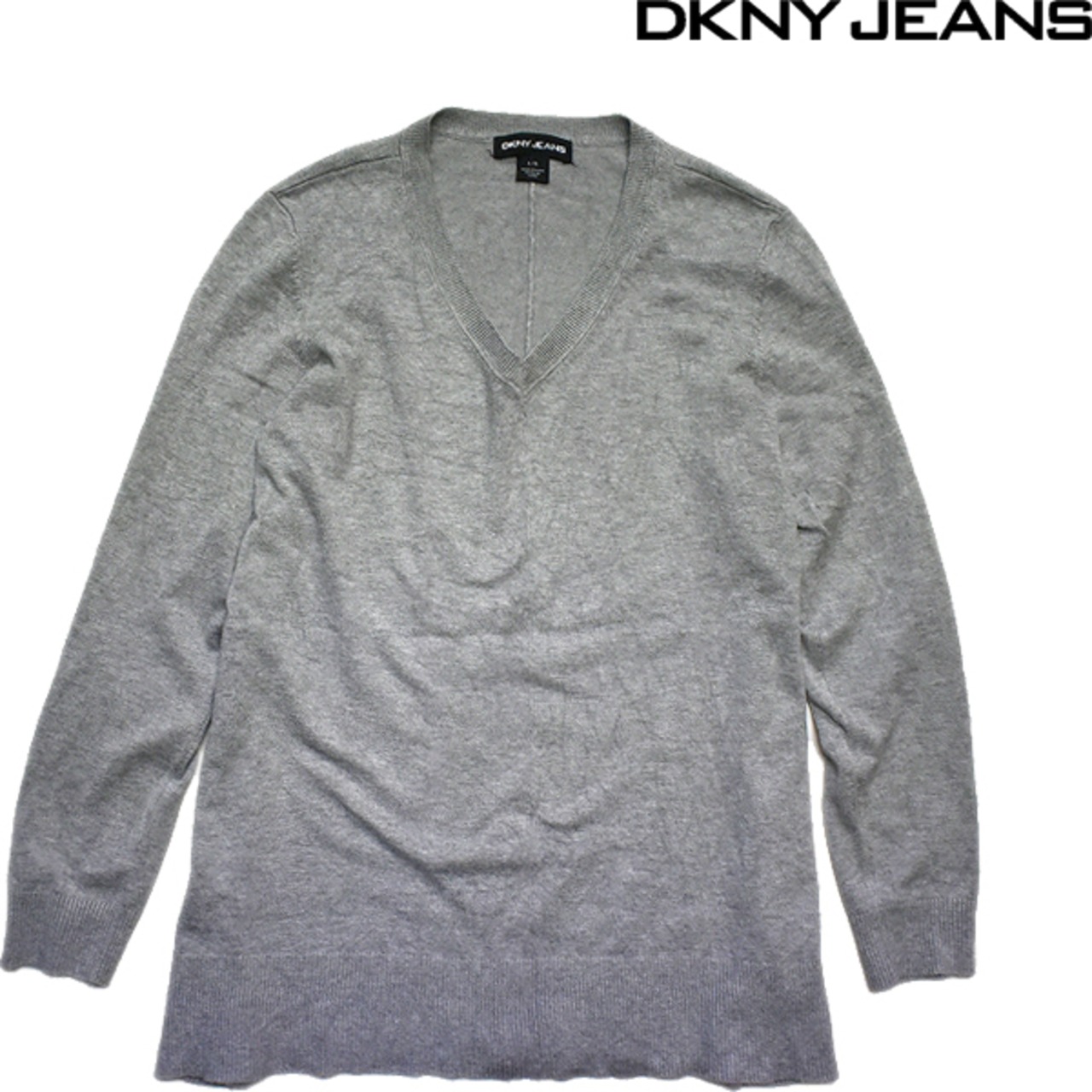 1点物◇ダナキャランDKNY薄手ニットセーターVネック古着Lメンズ 