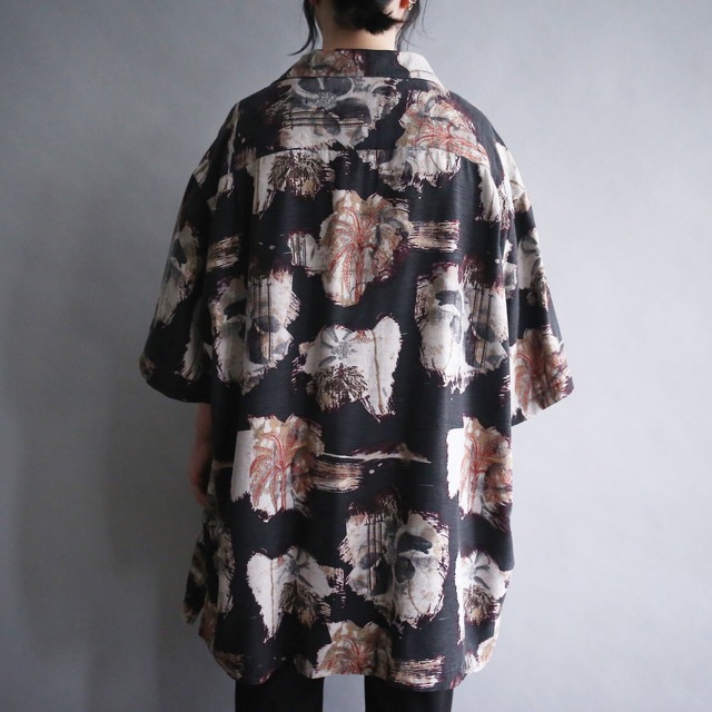 dark art pattern super big size pure silk h/s shirt