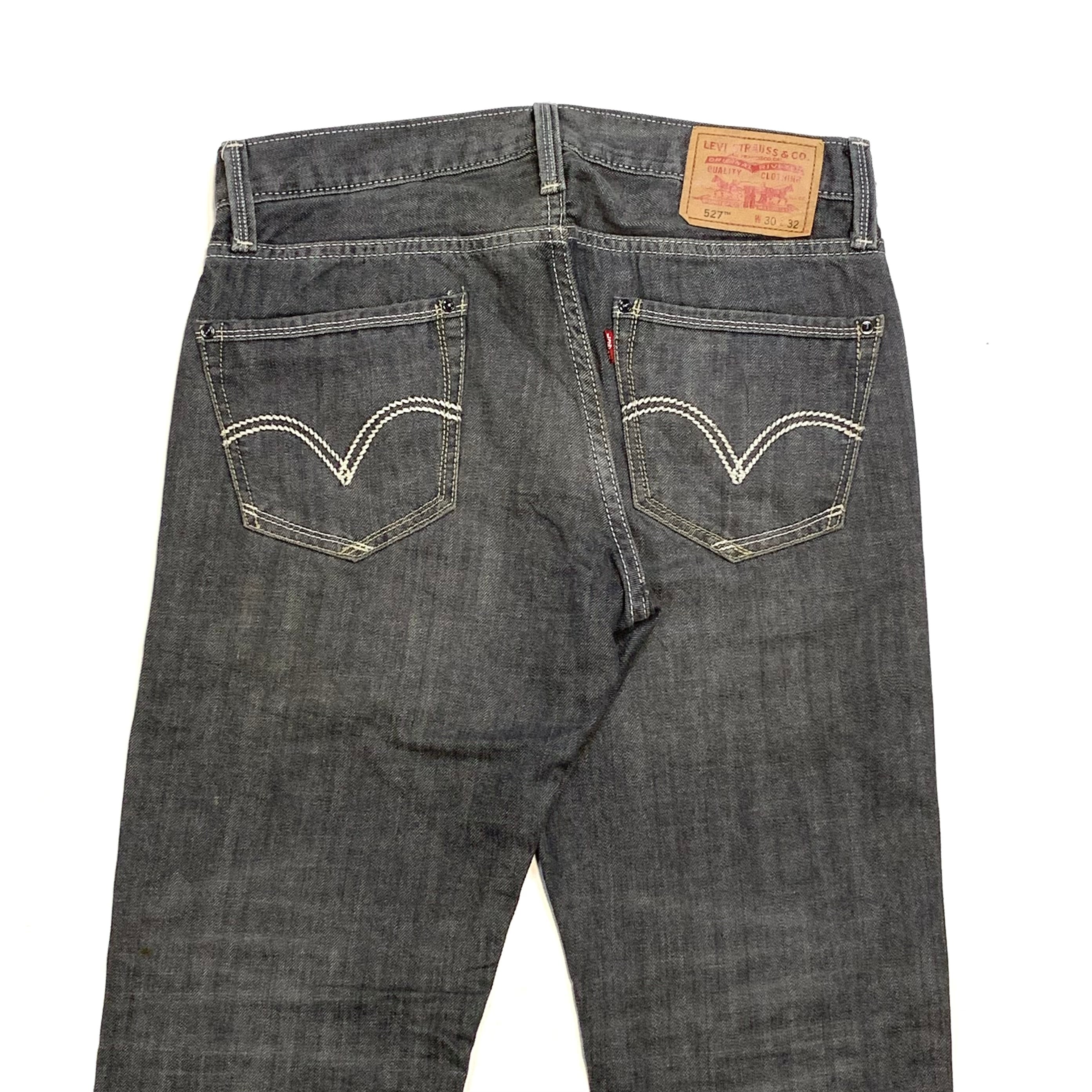 7911 リーバイス527 ブラックデニムパンツ 先染め ブーツカット W33