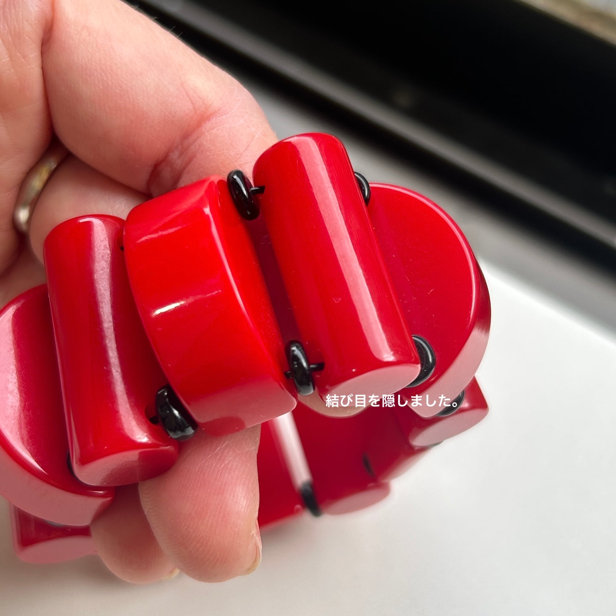 BAKELITE チェリーレッドベークライト STRETCHブレスレット | Milo
