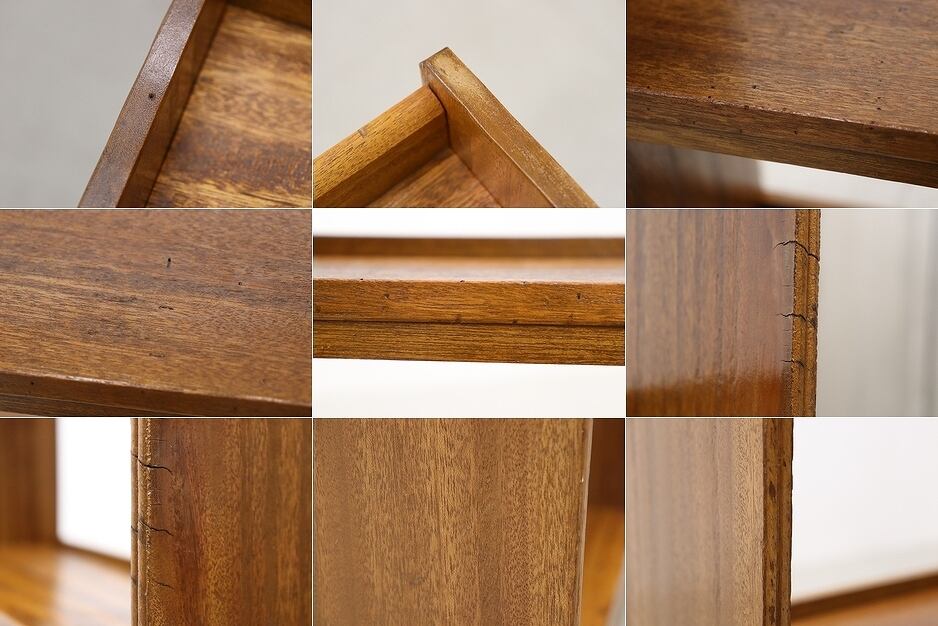 沼津店】レトロ ラワン 無垢材 本棚 シェルフ 飾り棚 食器棚