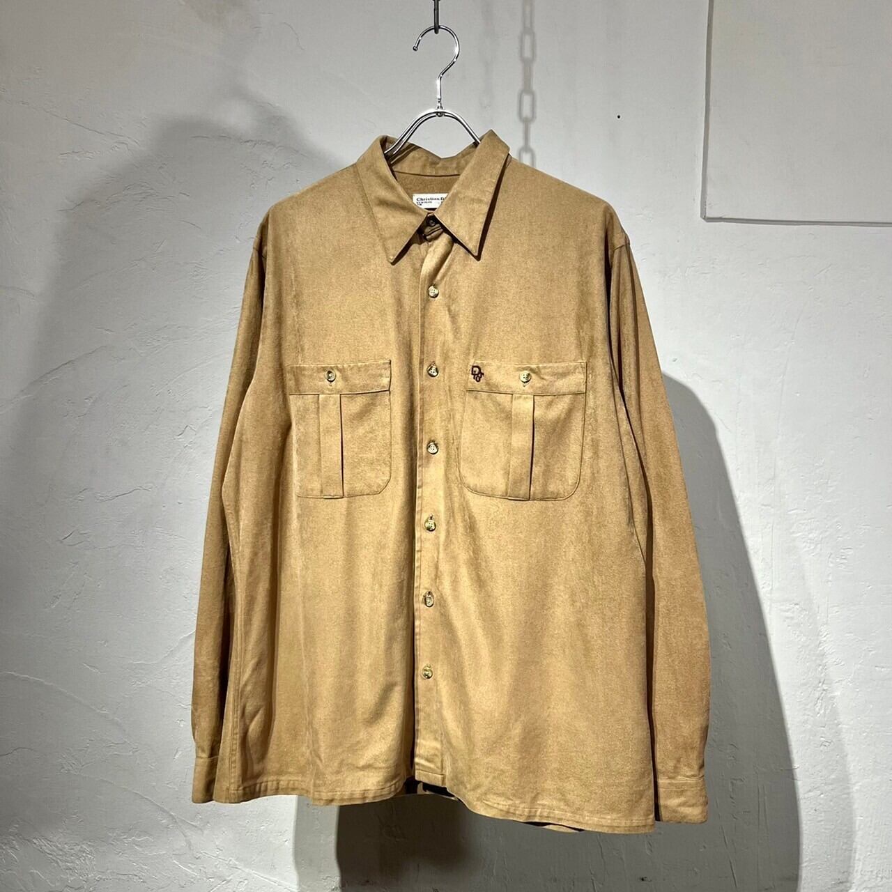 70~80s Christian Dior ”Mini Logo" Velor Shirt