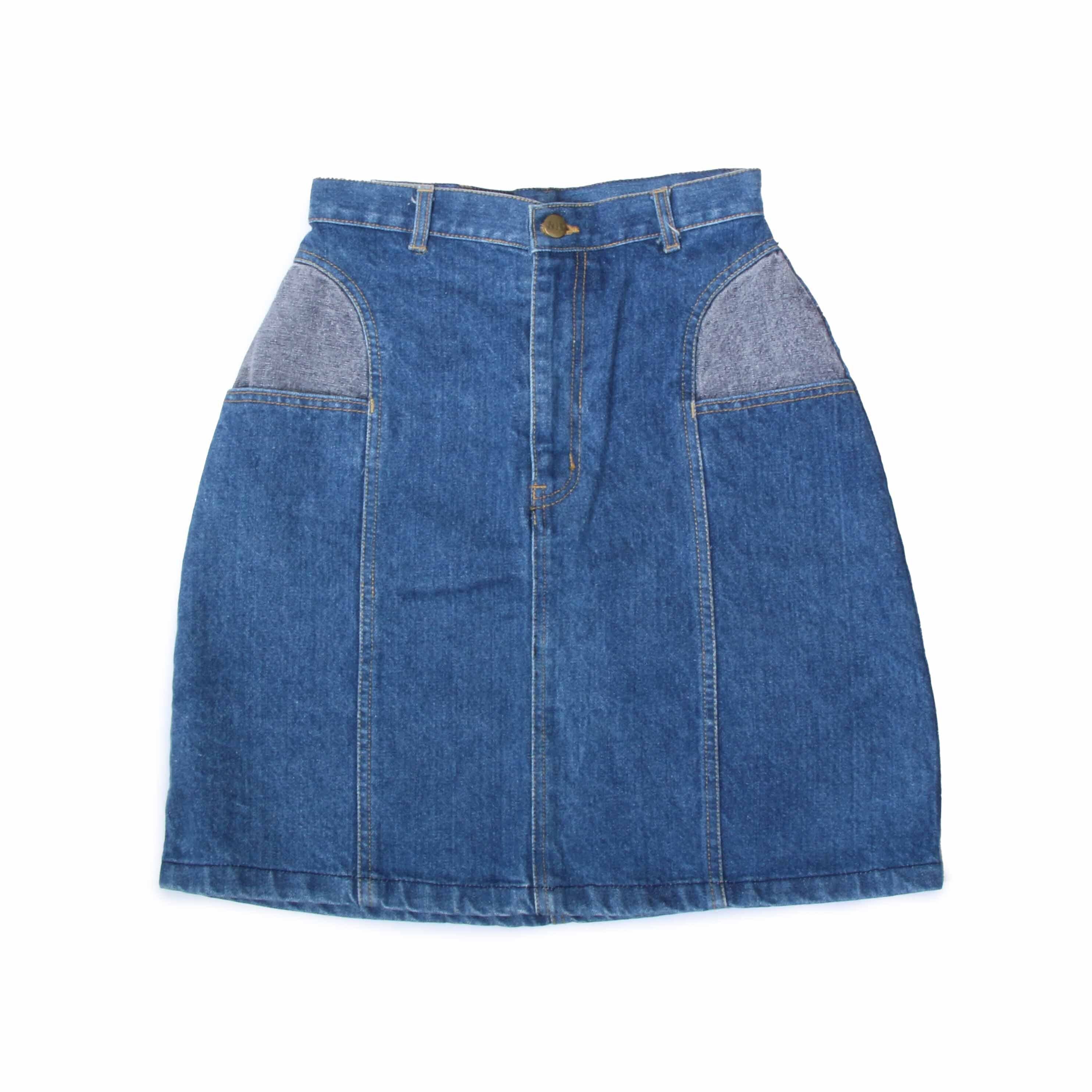 Rio 80sVintage SwitchingDenimSkirt