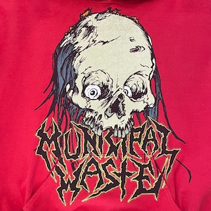 【GILDAN】MUNICIPAL WASTE バンド パーカー ハードコア メタル Mサイズ ミュニシパル・ウェイスト US古着 アメリカ古着