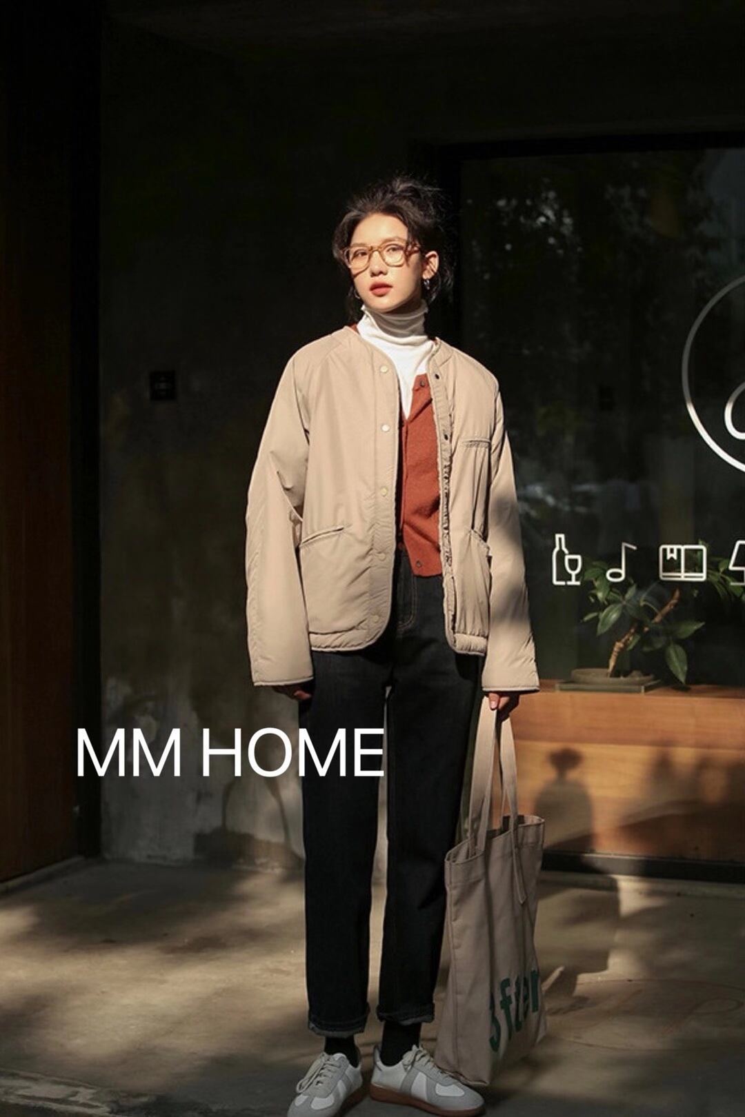 ノーカラー　裏ボアショートジャケット　AJ42441-6660