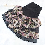 社交ダンス 衣装 スタンダード スカート レッスンウェア レディース 黒 ブラック系 ホワイト系 ブラウン系 練習着 パープル系 シック 上品 マルチカラー 大きく広がる裾 ダンス映え 日本製 伸縮性 ポリエステル レーヨン