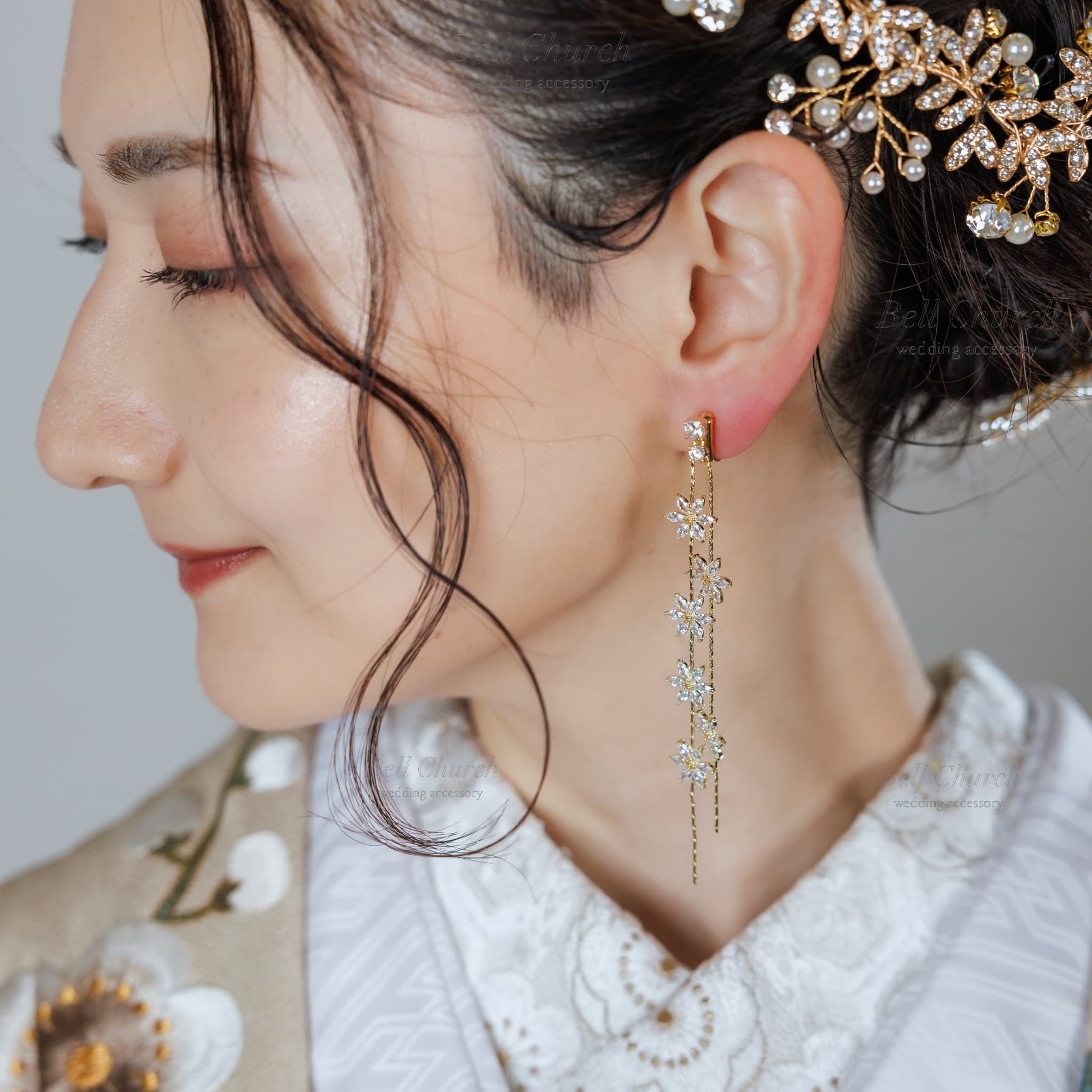 ピアス イヤリング | キュービックジルコニア | フラワーモチーフ