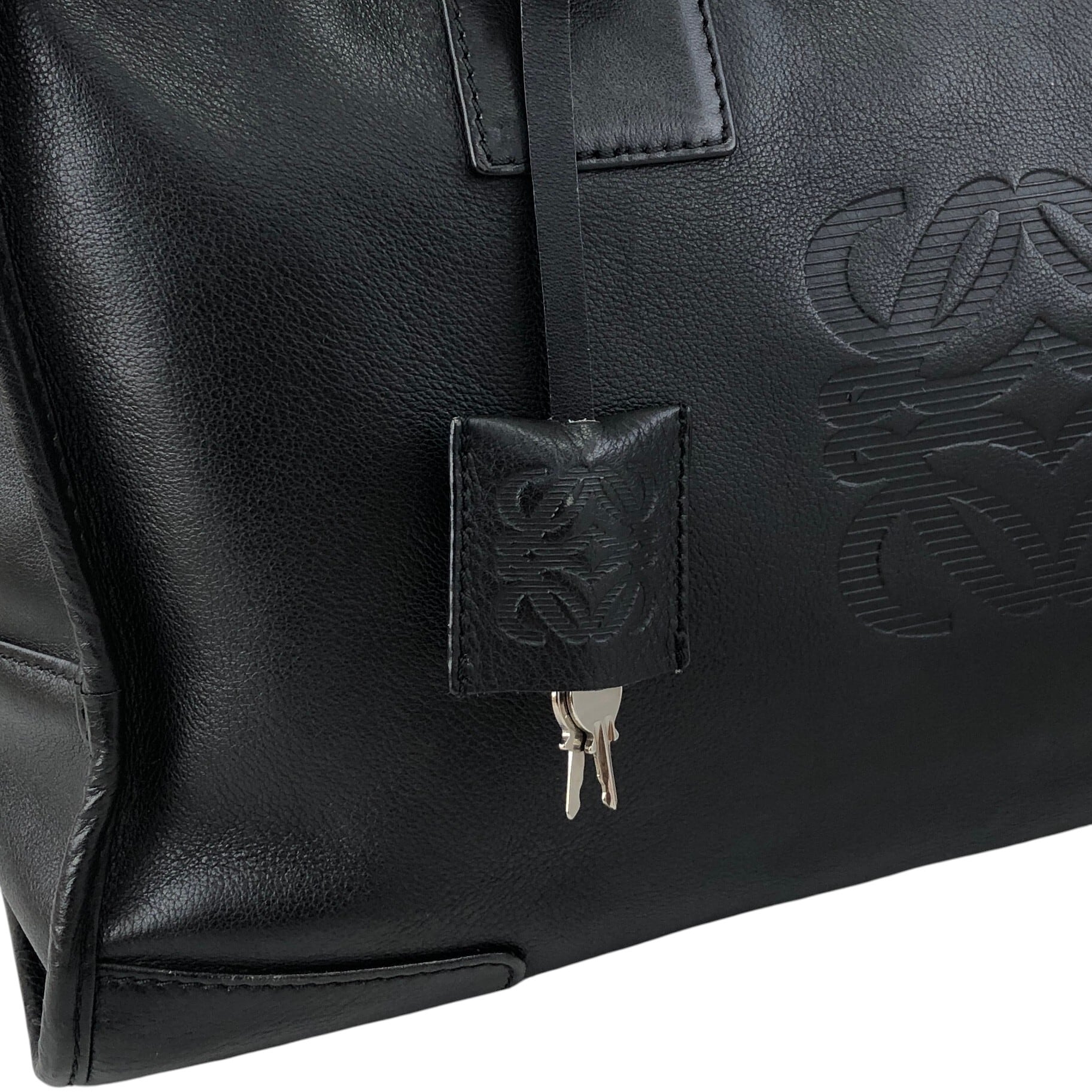 LOEWE ロエベ アマソナ36 ハンドバッグ ブラック アナグラム レザー
