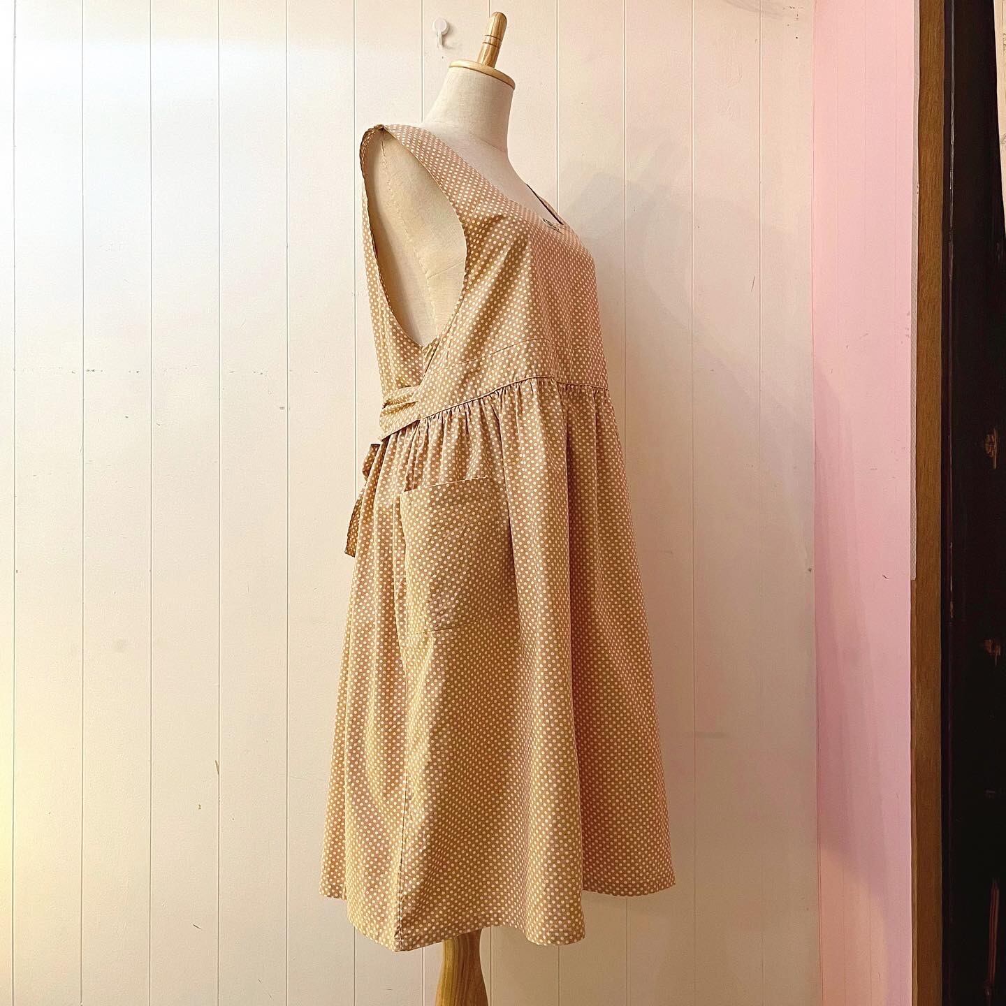 orange dot apron one-piece