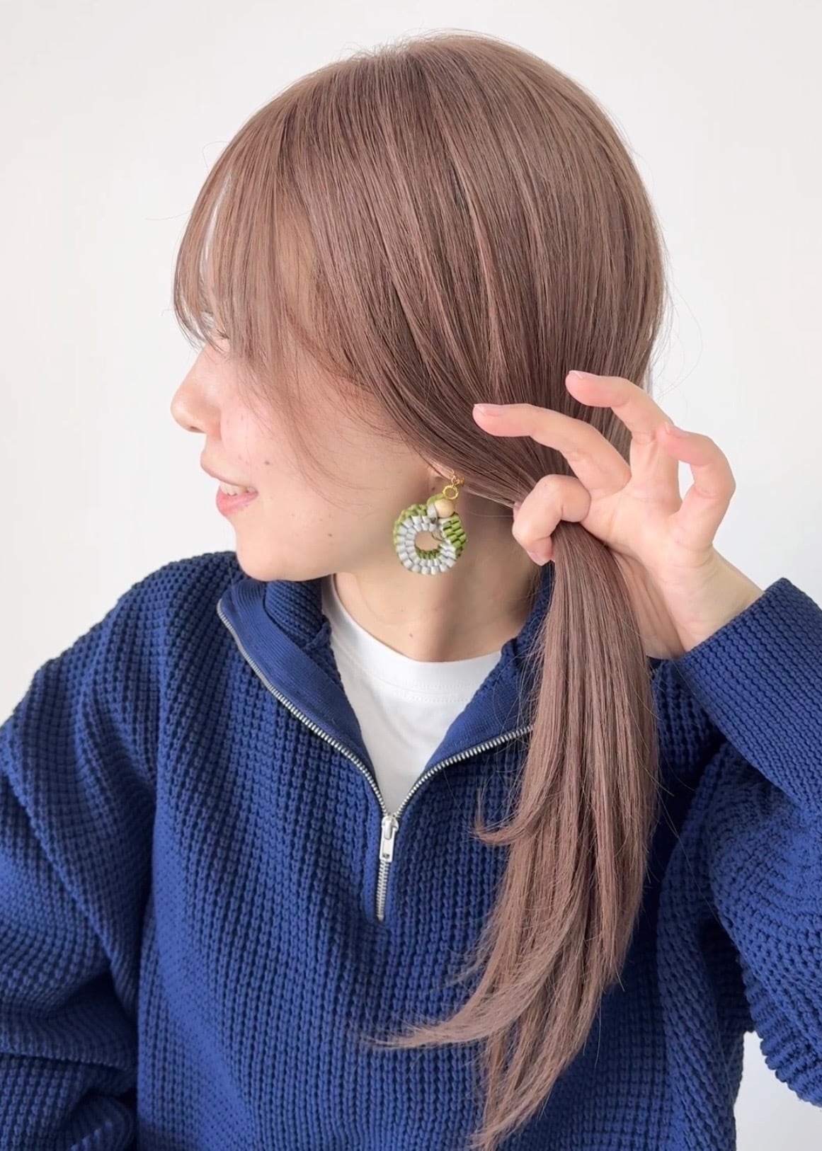 毛量減 羽ウィッグ 未カット 55cm アッシュベージュ系 | 百合子ウィッグ