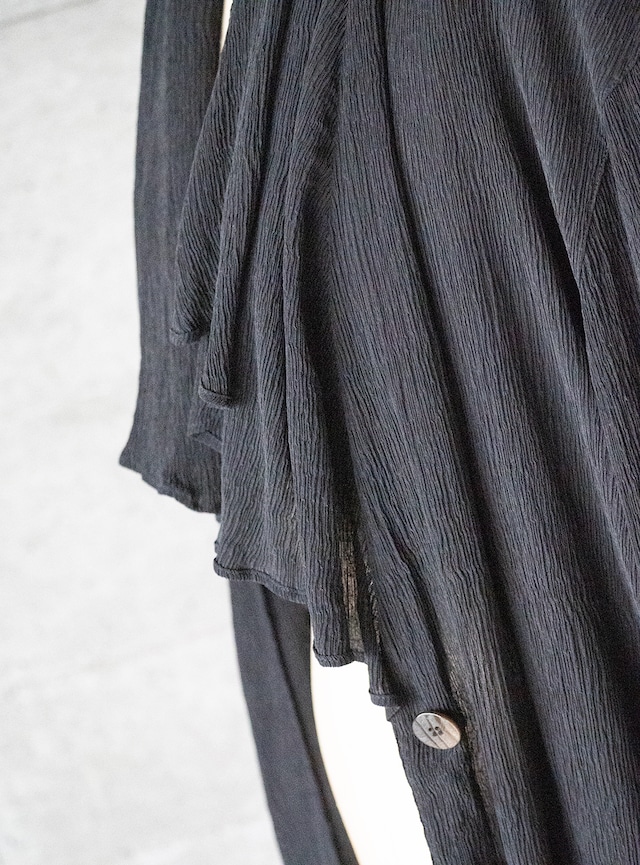 unknown 1980s Black crepe cardigan