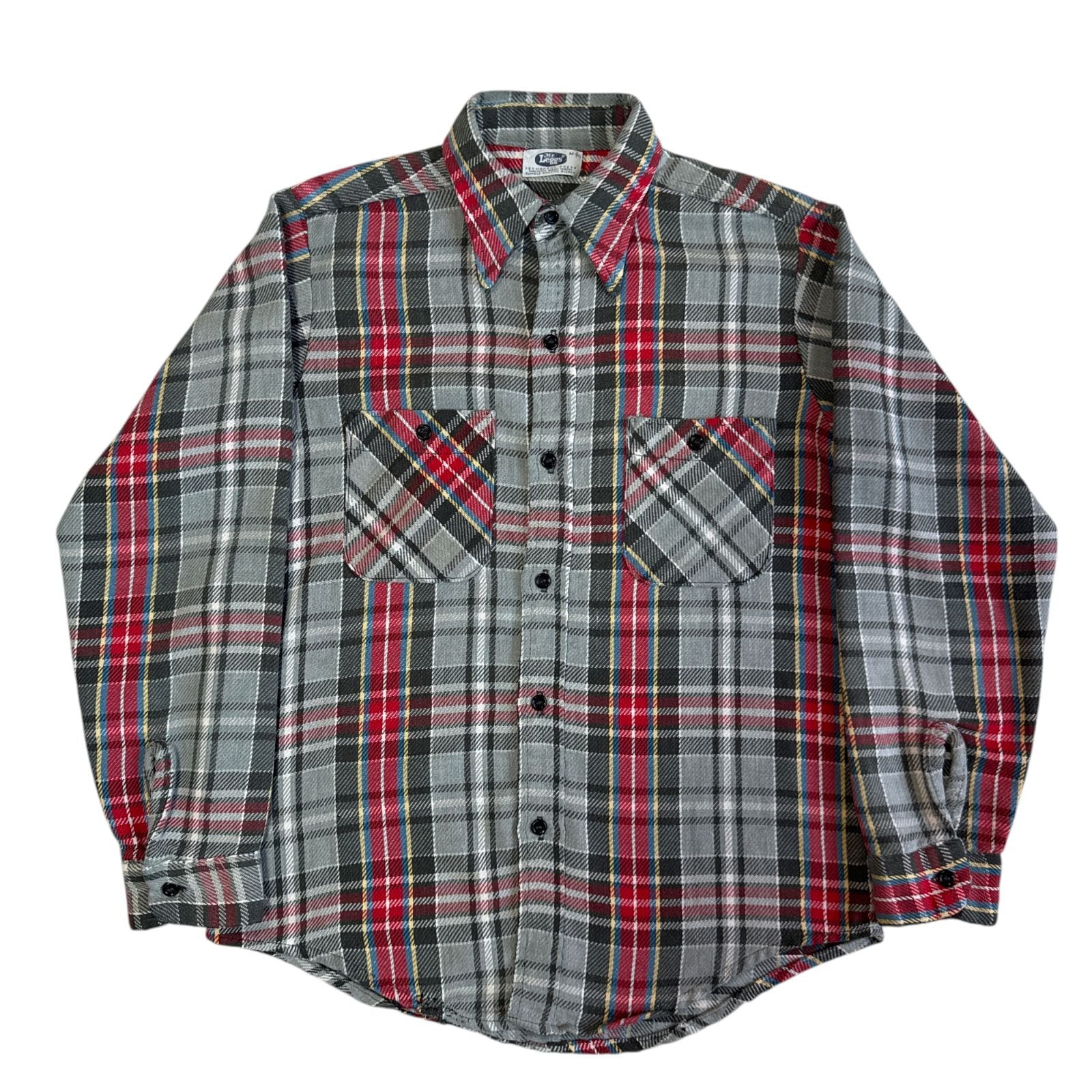 70s FROSTPROOF ヘビーネルシャツ ブラウン エメラルド チェック L