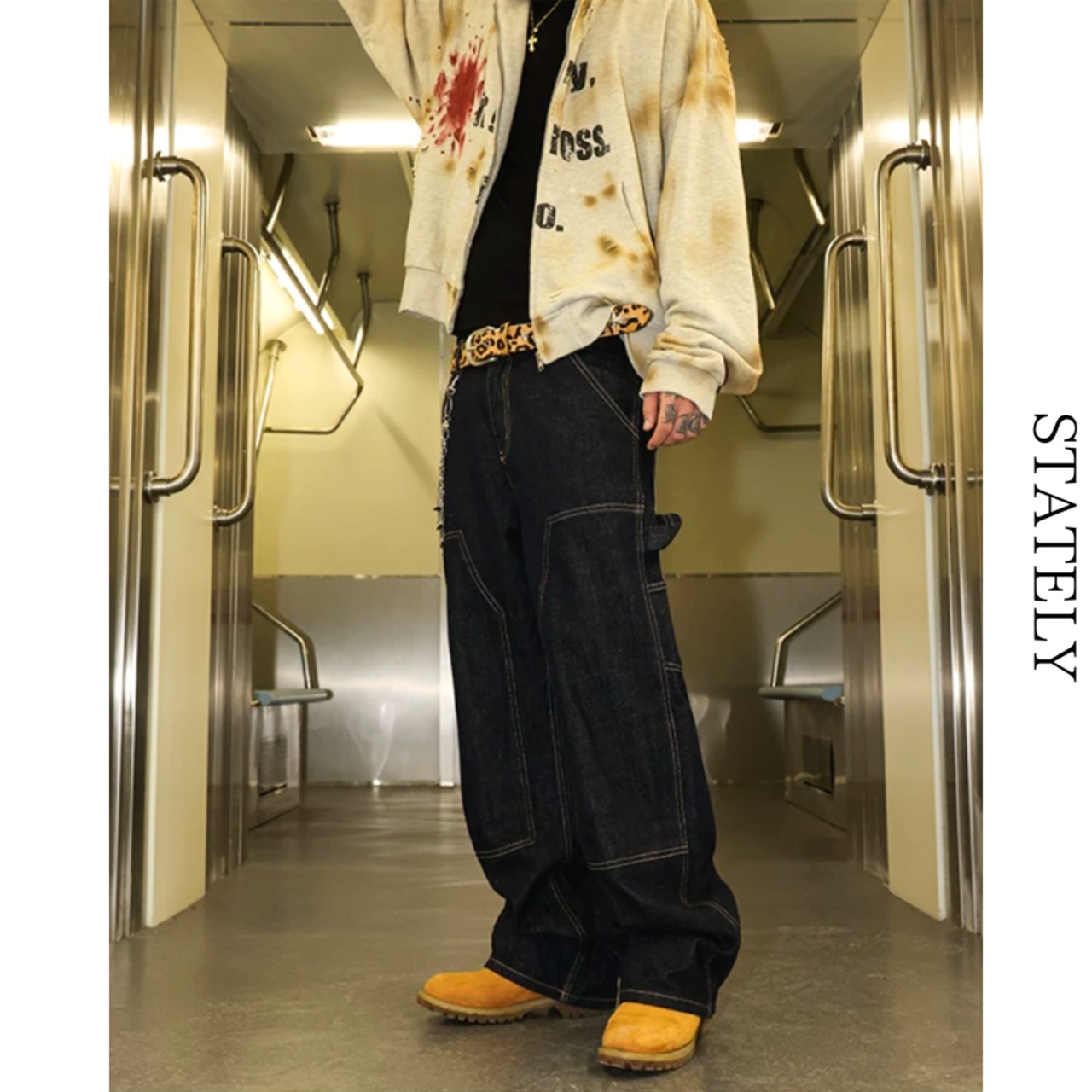 Utility Pocket ワイドカーゴデニム_B121・画像2