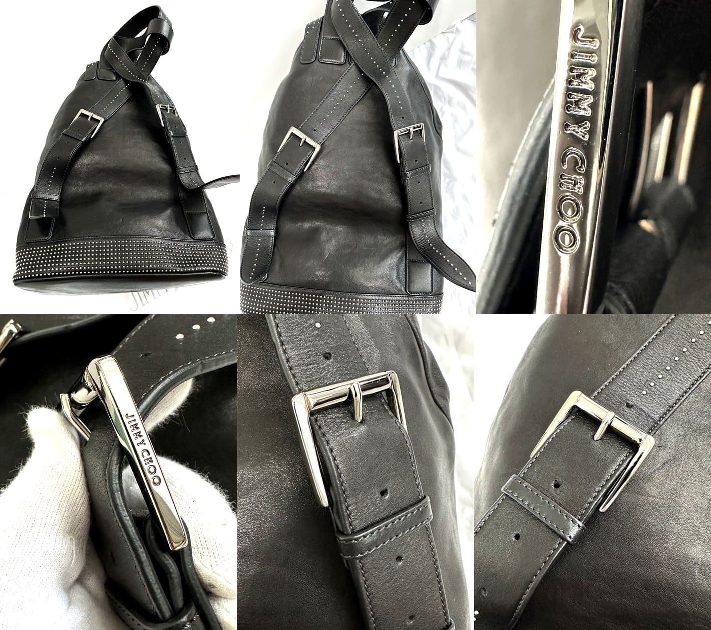 JIMMY CHOO ジミーチュウ FITZROY フィッツロイ ドットスタッズ バック
