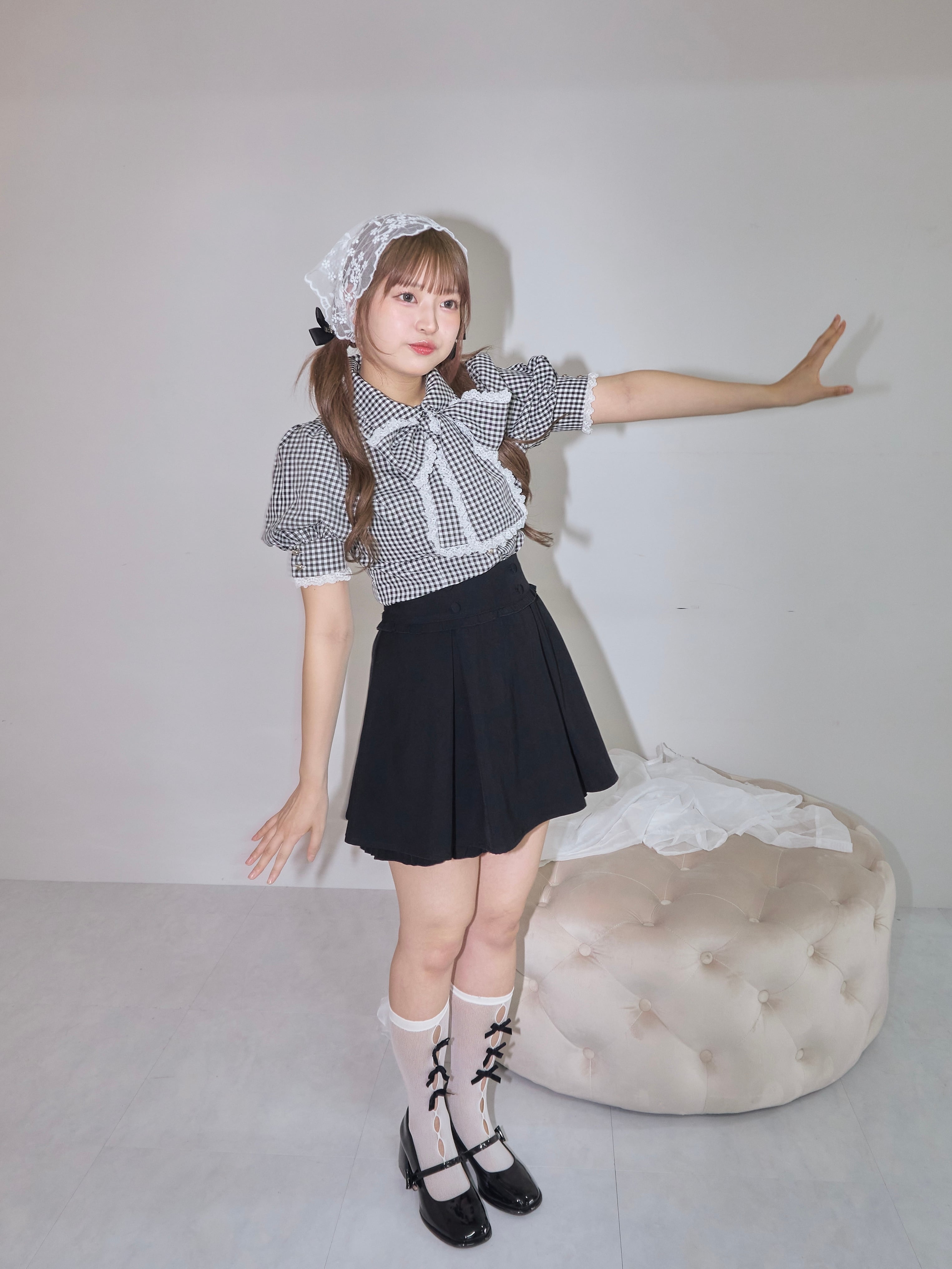 millefeuille skirt pants-CHOCO