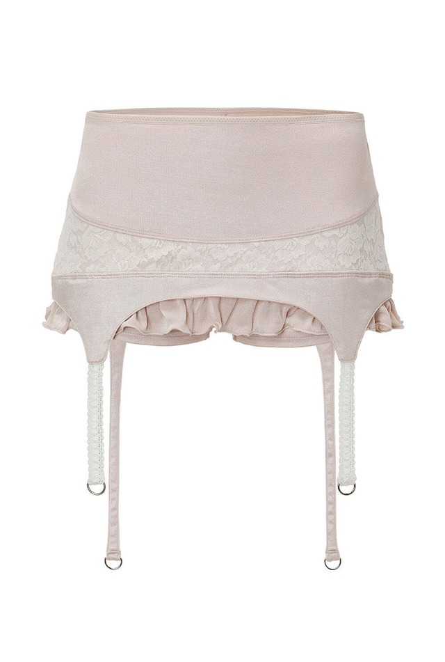 [threetimes] Lace garter skirt (rose beige) 正規品 韓国ブランド 韓国通販 韓国代行 韓国ファッション スリータイムズ three times 日本 店舗