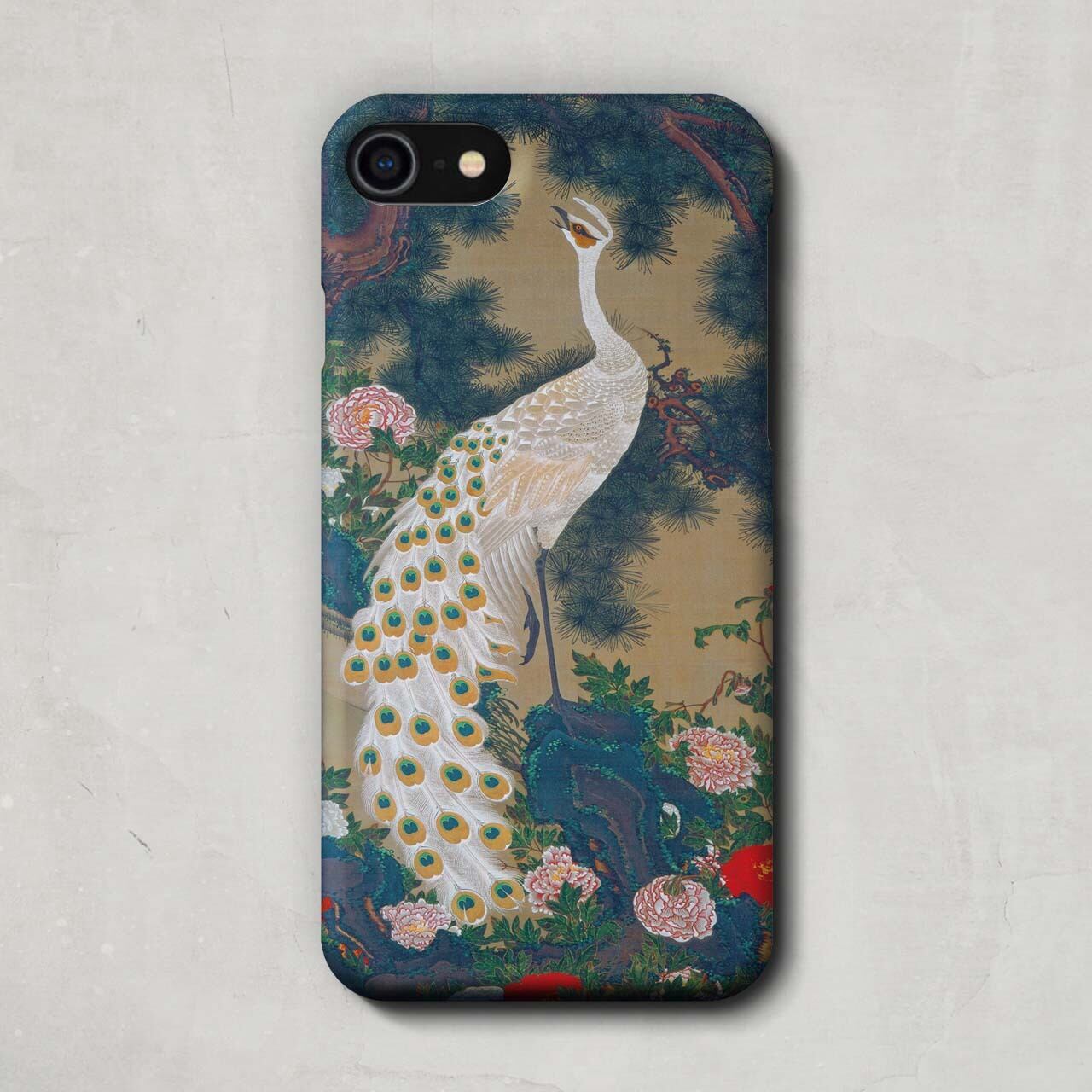 スマホケース / 伊藤 若冲「老松孔雀図 (1761)」 iPhone 全機種対応 14