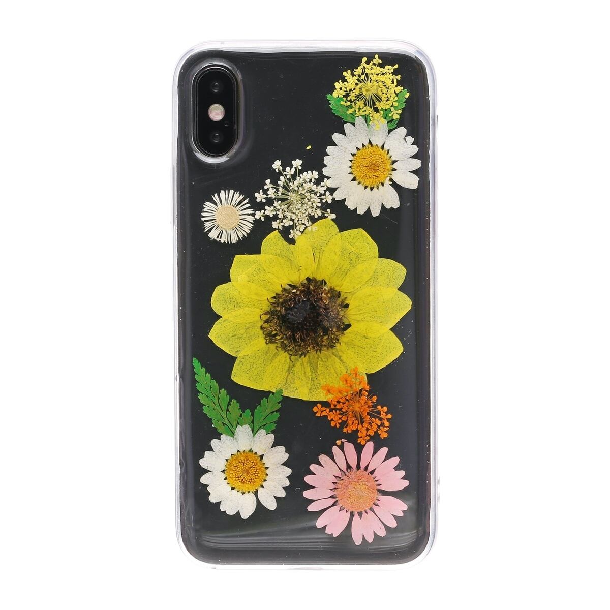 Iphone ケース 韓国 クリア 透明 押し花 ドライフラワー ひまわり フラワー おしゃれ かわいい シンプル 個性的 面白い おもしろ ケース 可愛い お洒落 Iphone7 8 Iphonex Xs Iphonexr スマホケース 携帯ケース セレクトショップオンリーユー