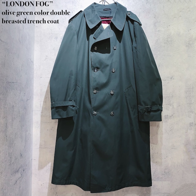 “LONDON FOG”olive green color double breasted trench coat