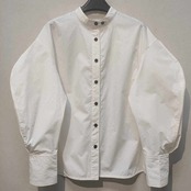 バンドカラー  ドロップショルダー ブラウス 　全2色　 00061