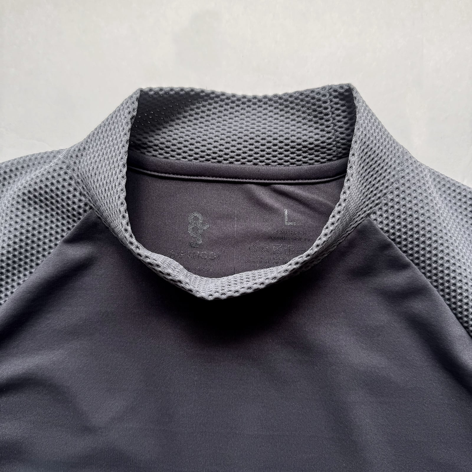 8G SHOOT × 69SLAM MESH SWITCHING MOCK NECK TEE -CHARCOAL- | 8G