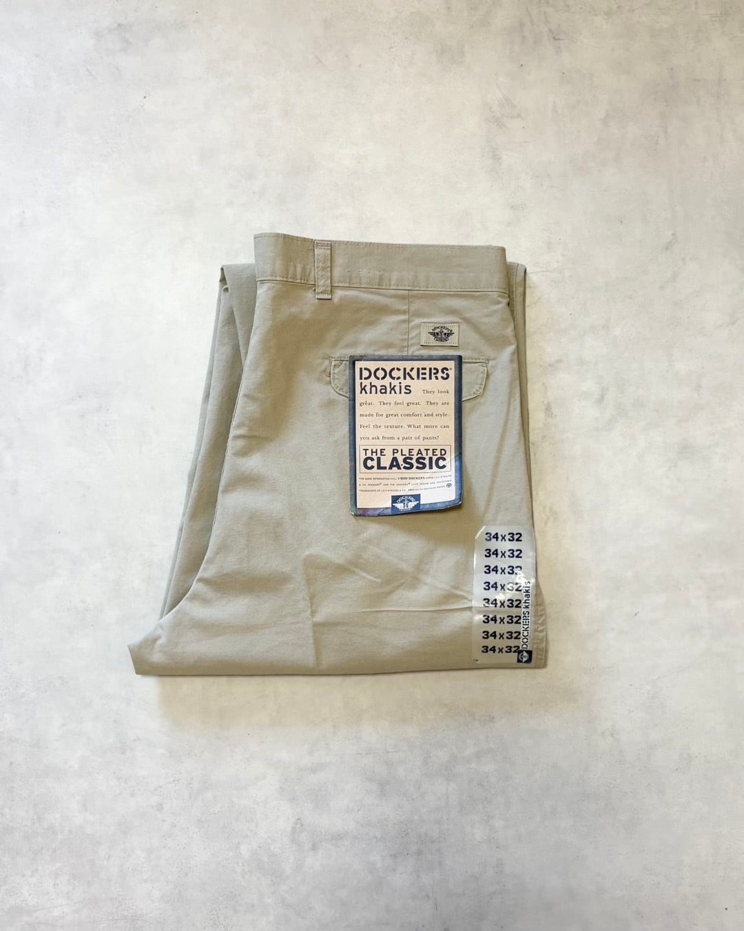 【VINTAGE】1990’s “DOCKERS” The Pleated Classic Poplin Pants DEAD STOCK MADE IN USA W34.5 L32